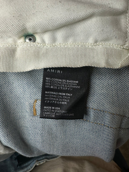 Amiri Jeans Light Wash South Beach Splatter Used 34