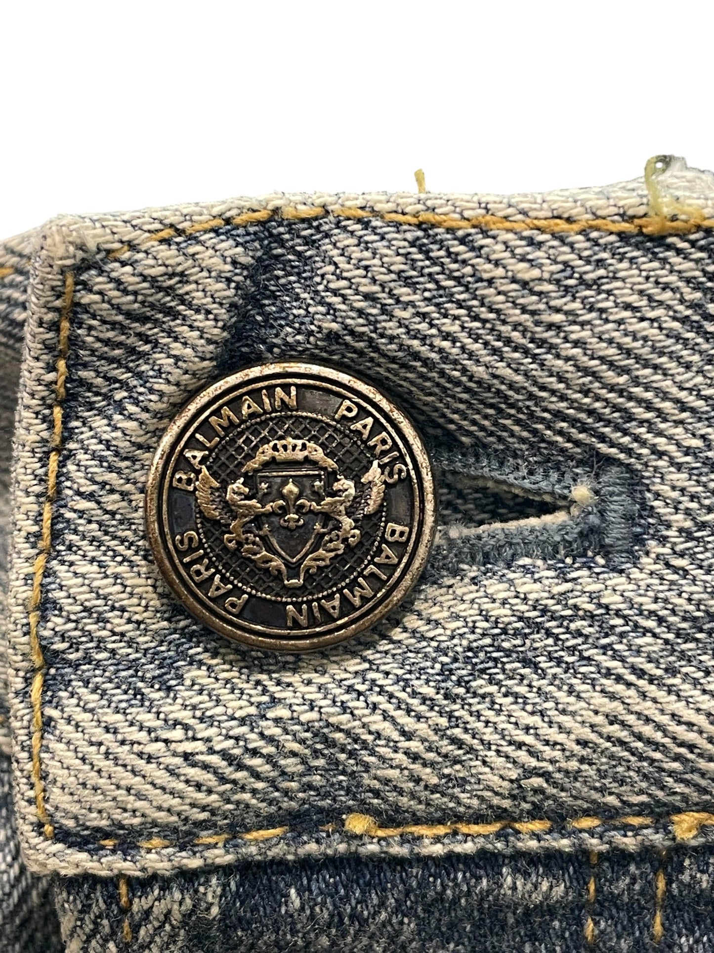 Balmain Light Wash Pocket Logo Jeans