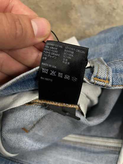 Amiri MX1 Light Wash Cheetah Patch 36 Used