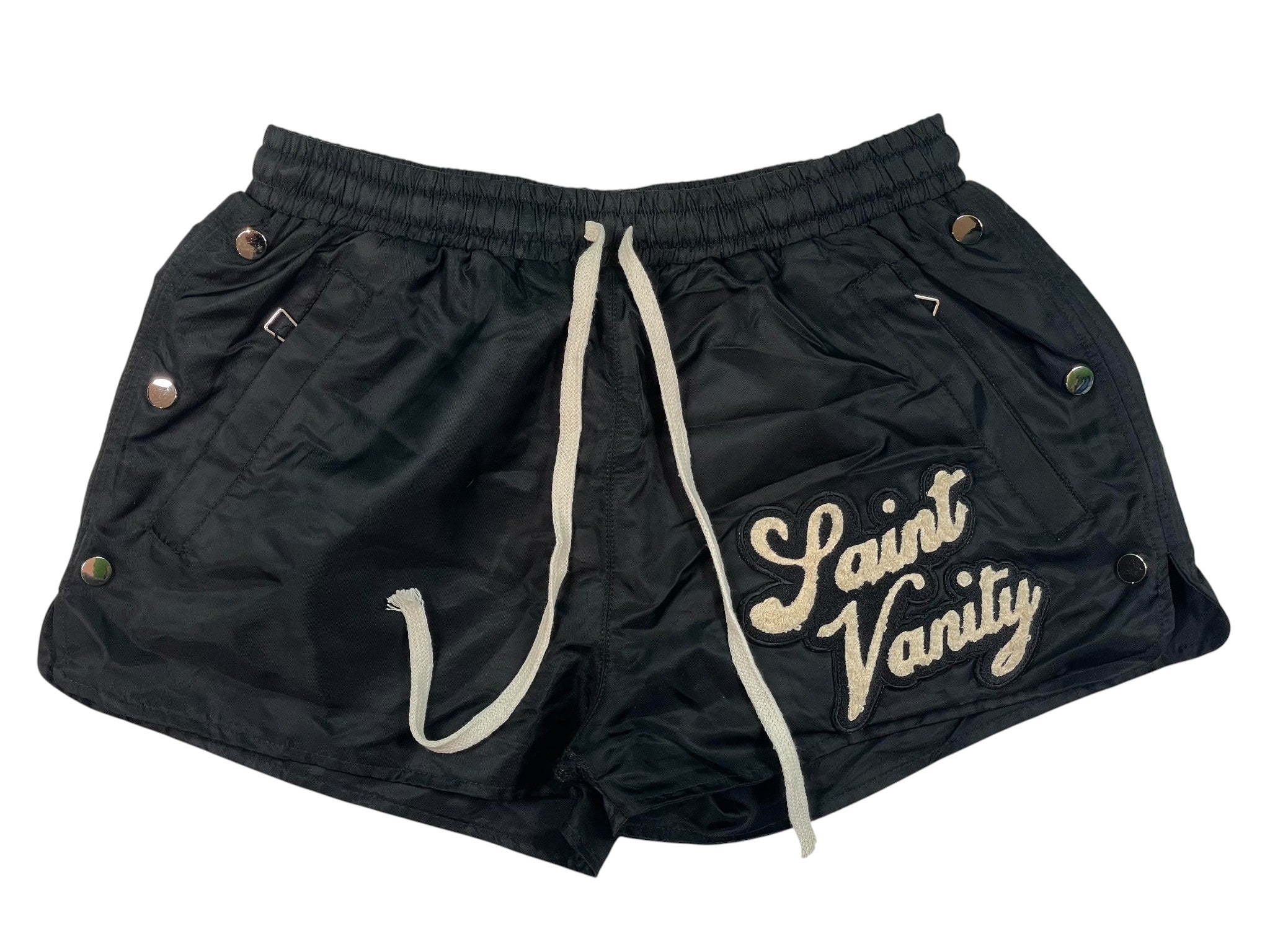 Saint Vanity Black Nylon Set Womans Shorts