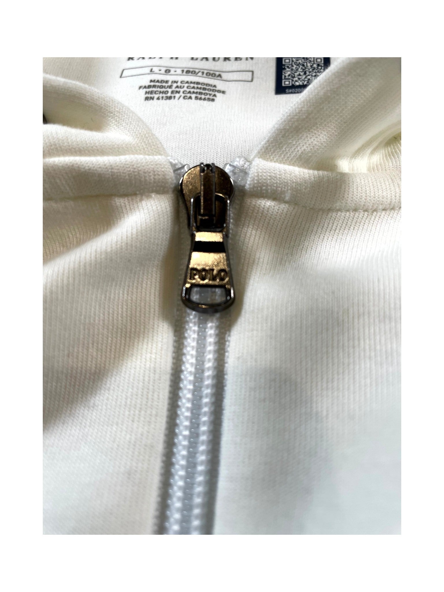 Polo Zip Up Cream & Black Hoodie