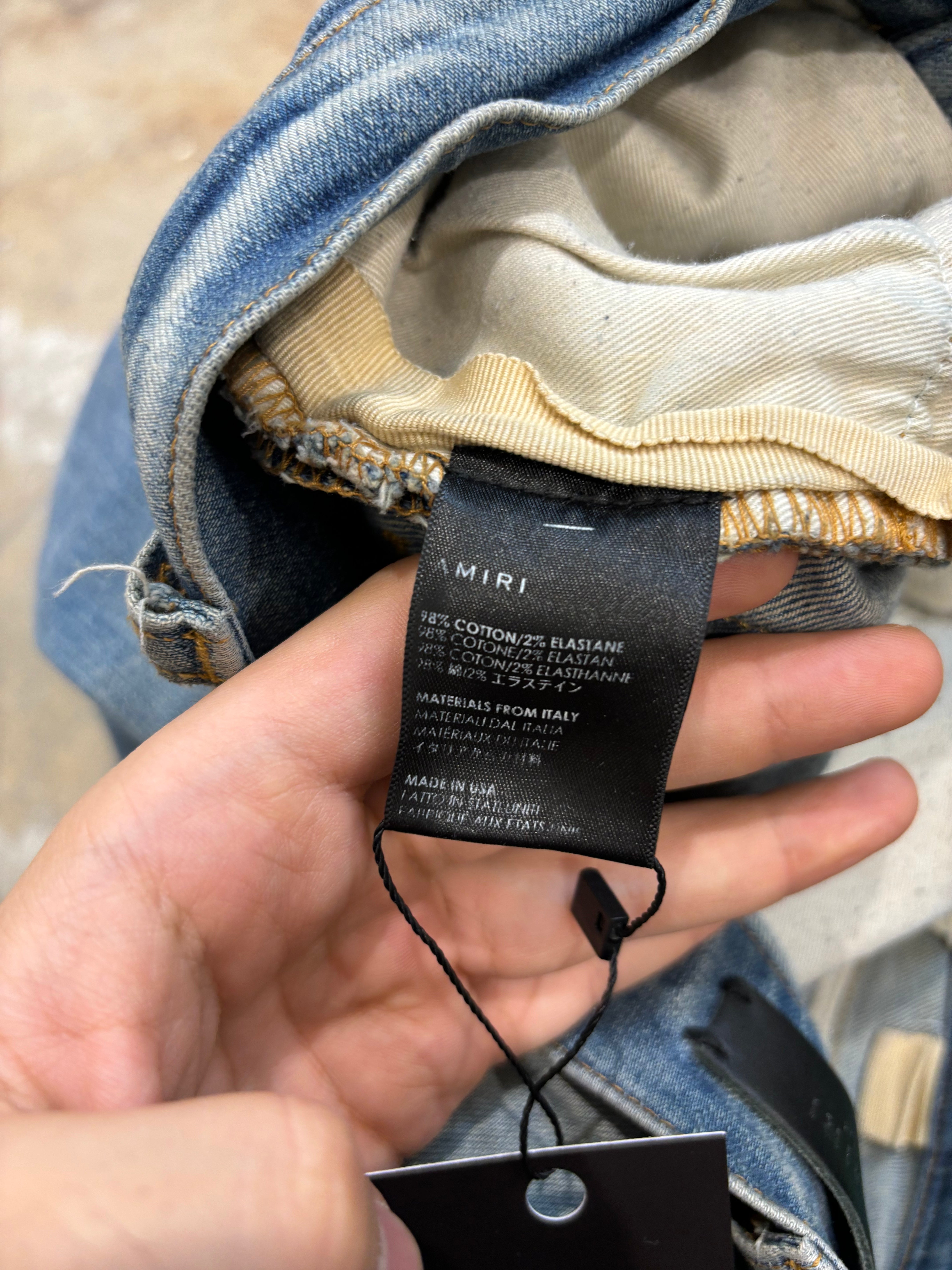 Amiri Jeans Light Wash Plain Thrasher Used 30