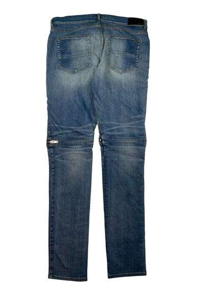 Amiri MX2 Light Wash Green Plaid Jeans