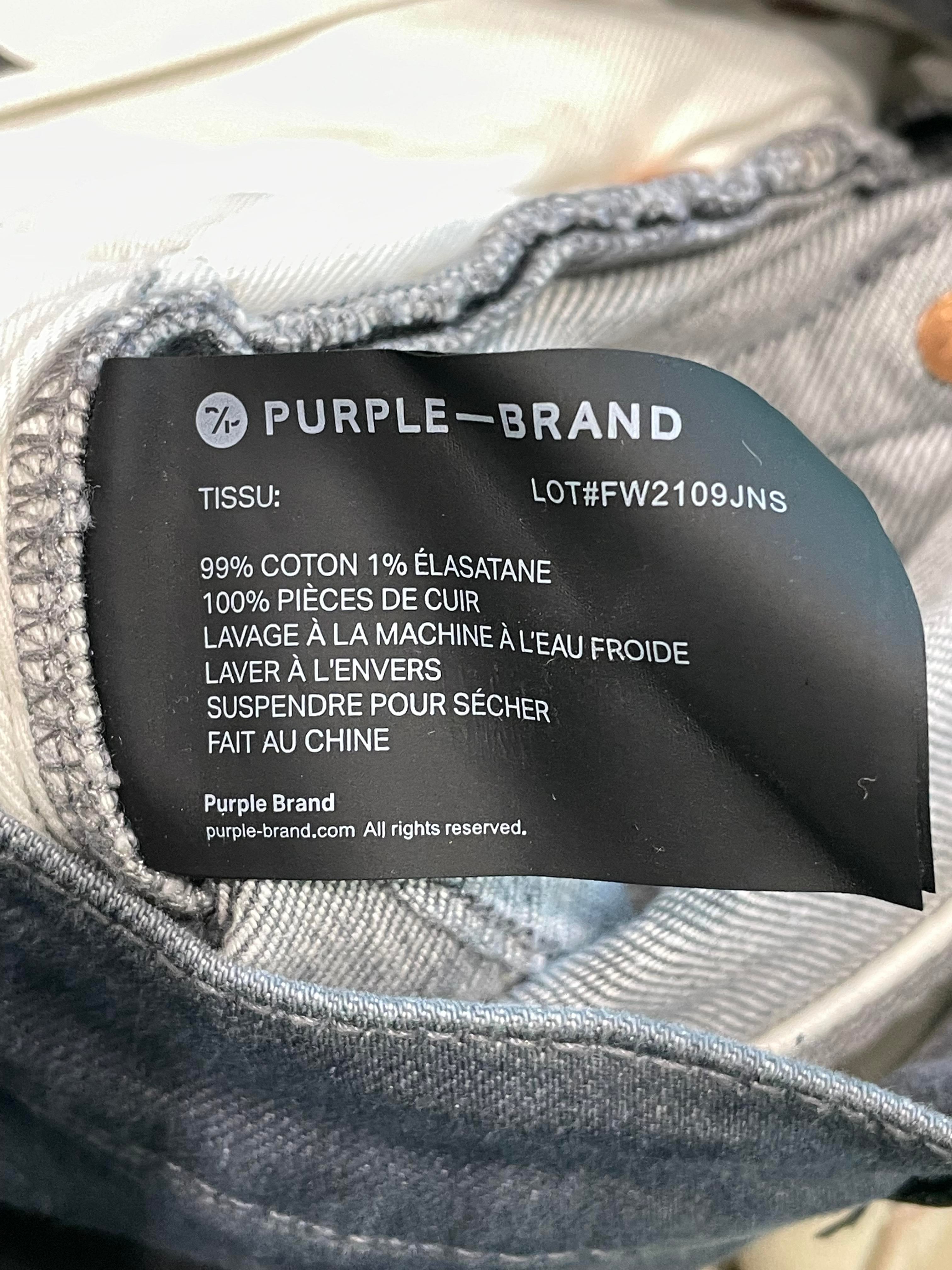 Purple Brand Tattered Dirty Wash Blue Jeans