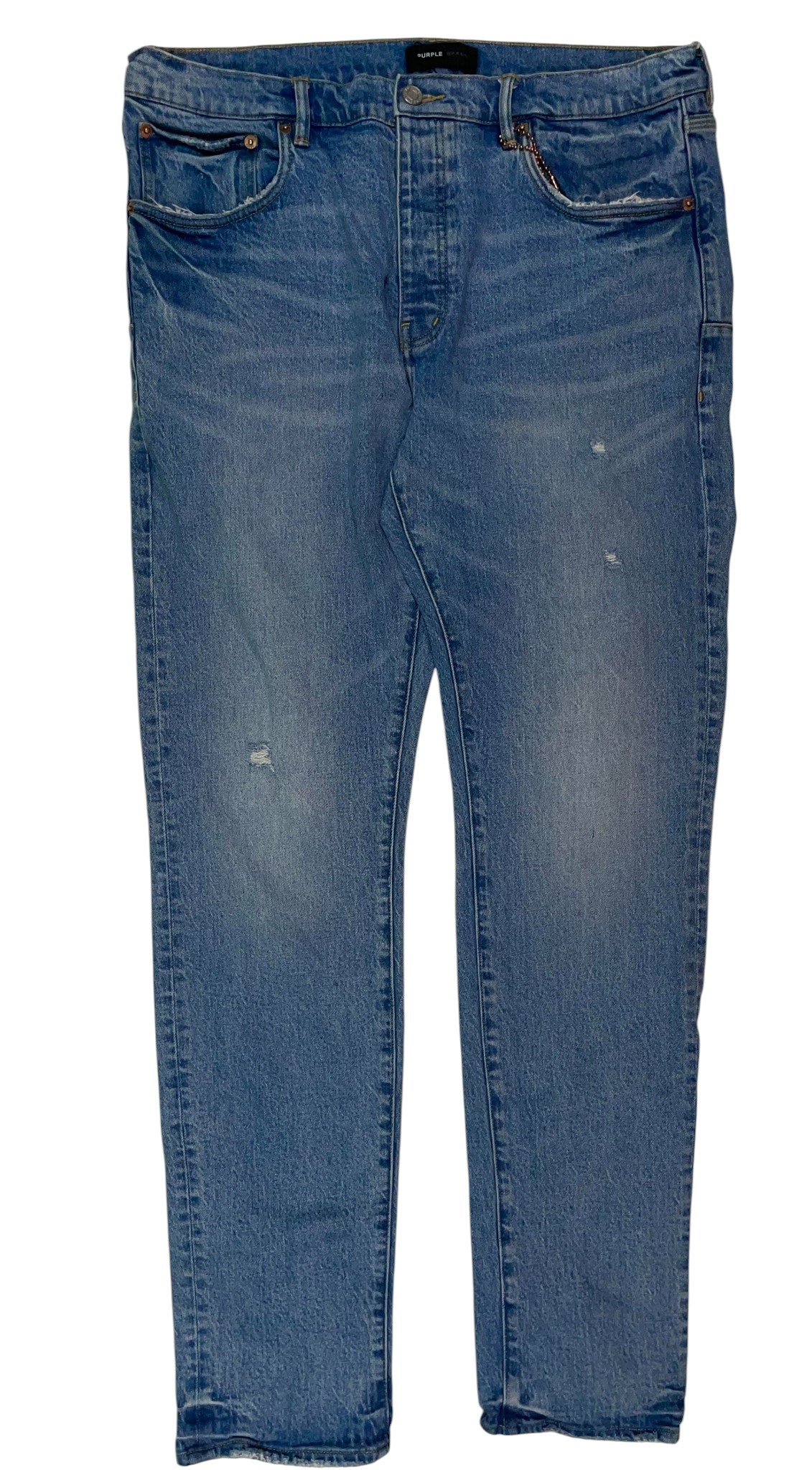 Purple Brand Light Wash Ripped Jeans