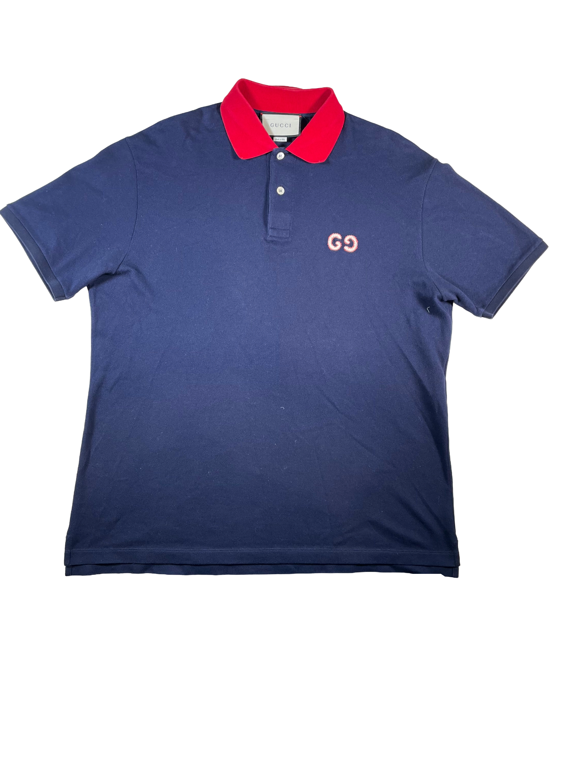 Gucci GG Polo Navy & Red T-Shirt