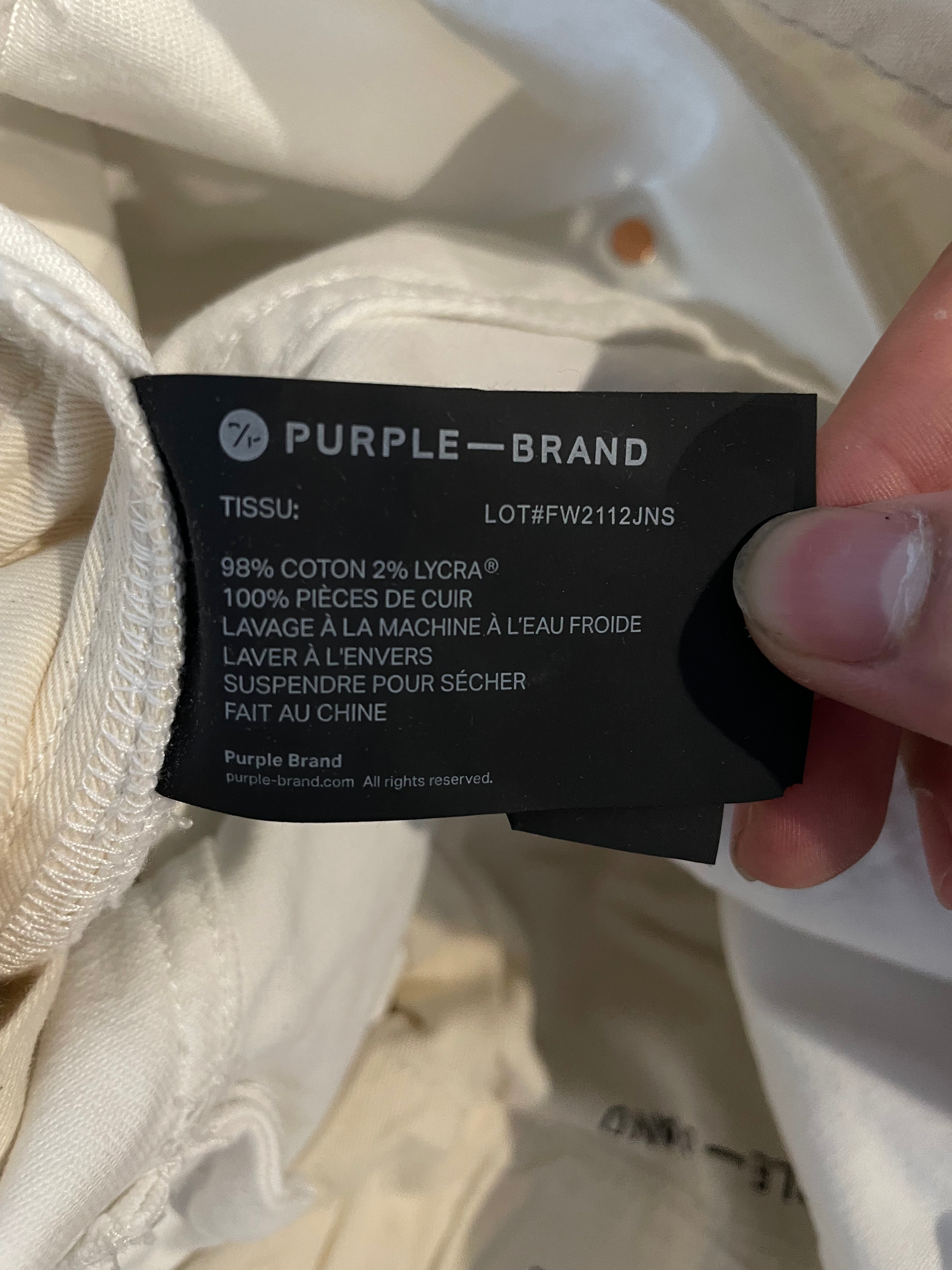 Purple Brand Jeans White Used 38