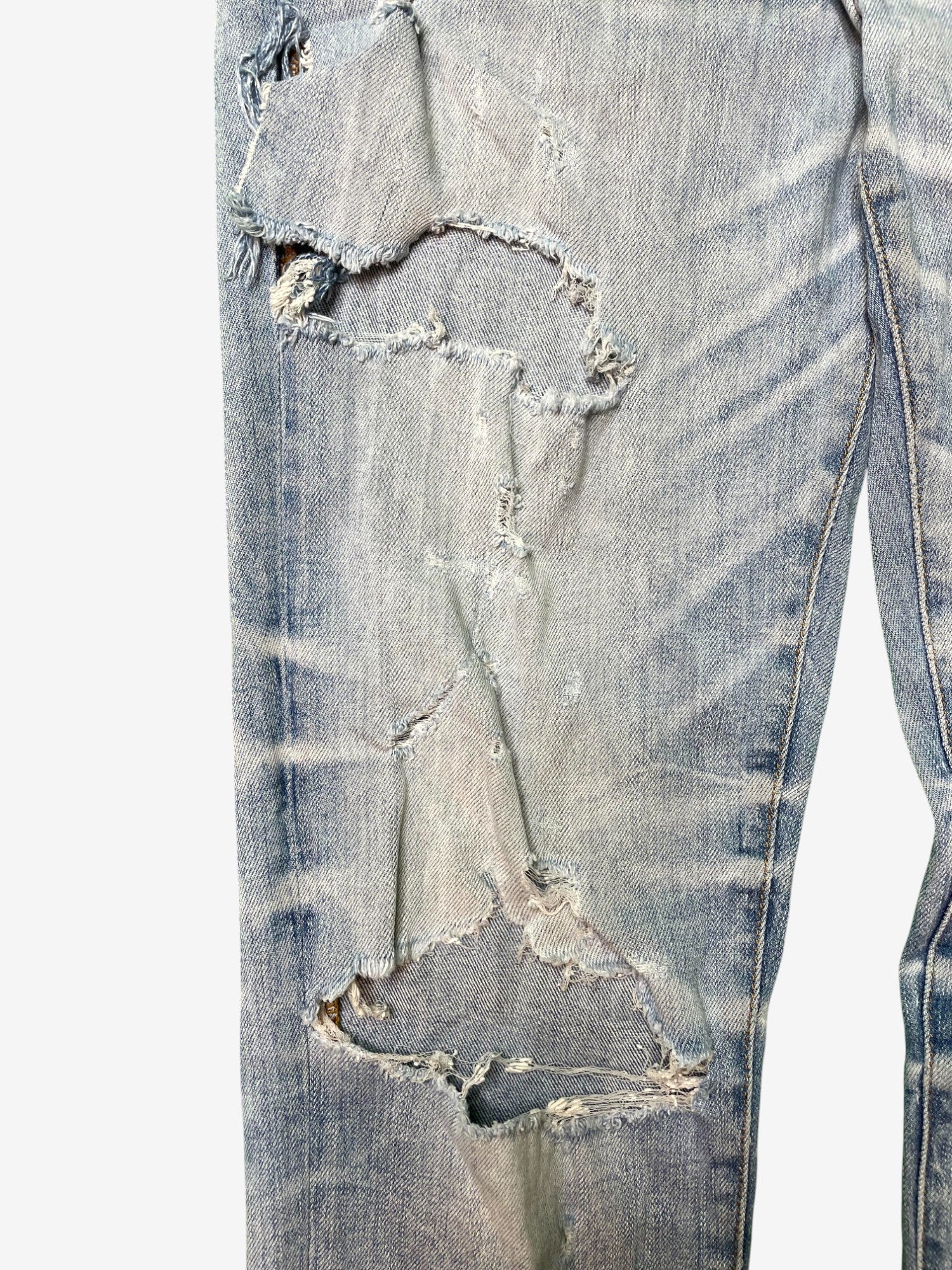 Amiri Thrasher Ripped Light Wash Blue Jeans