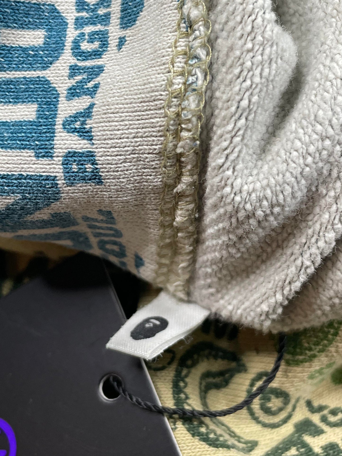 Bape Monogram Split Green & Blue Zip Hoodie