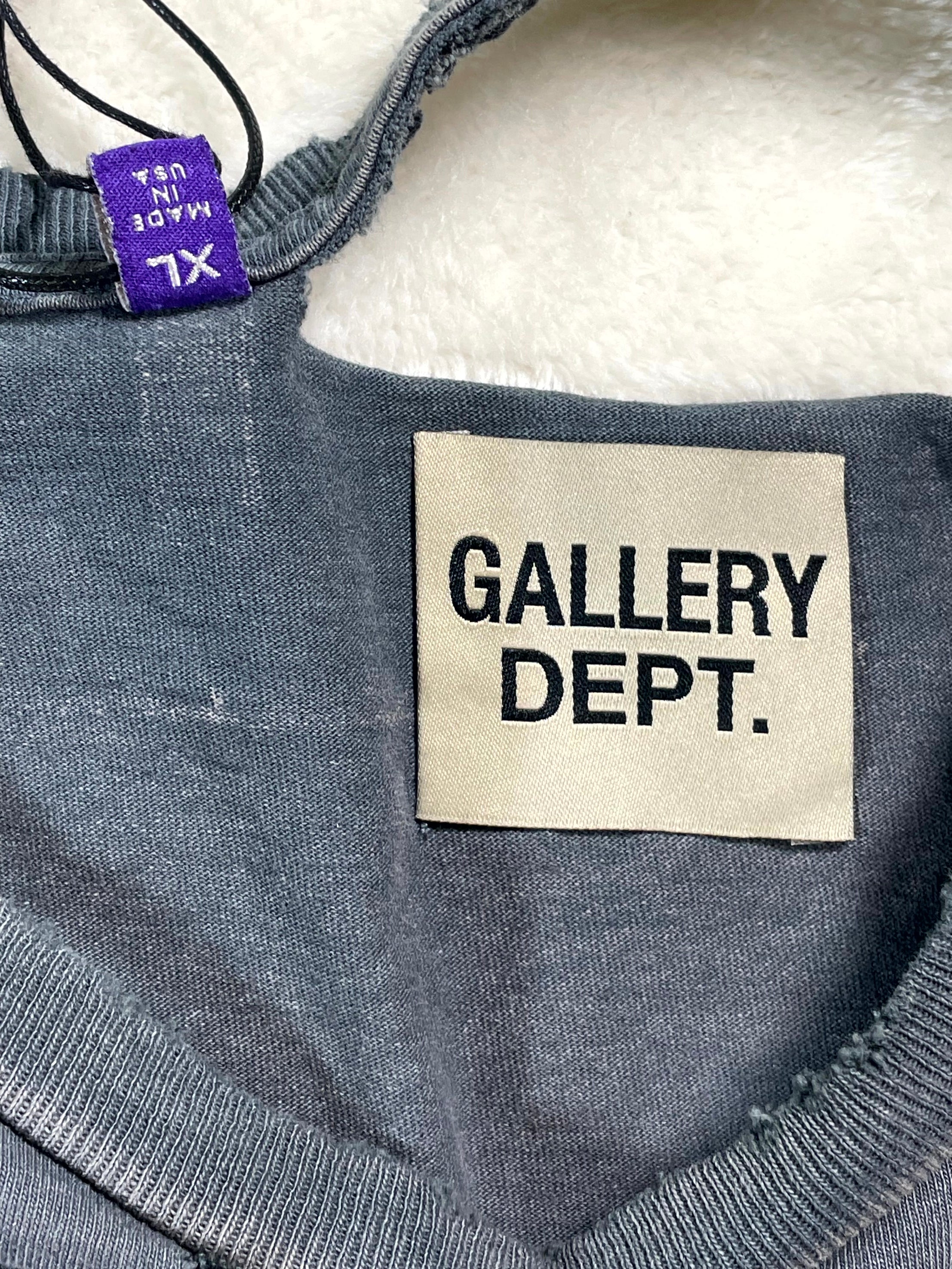 Gallery Dept Head Line Records Distressed Black Tee