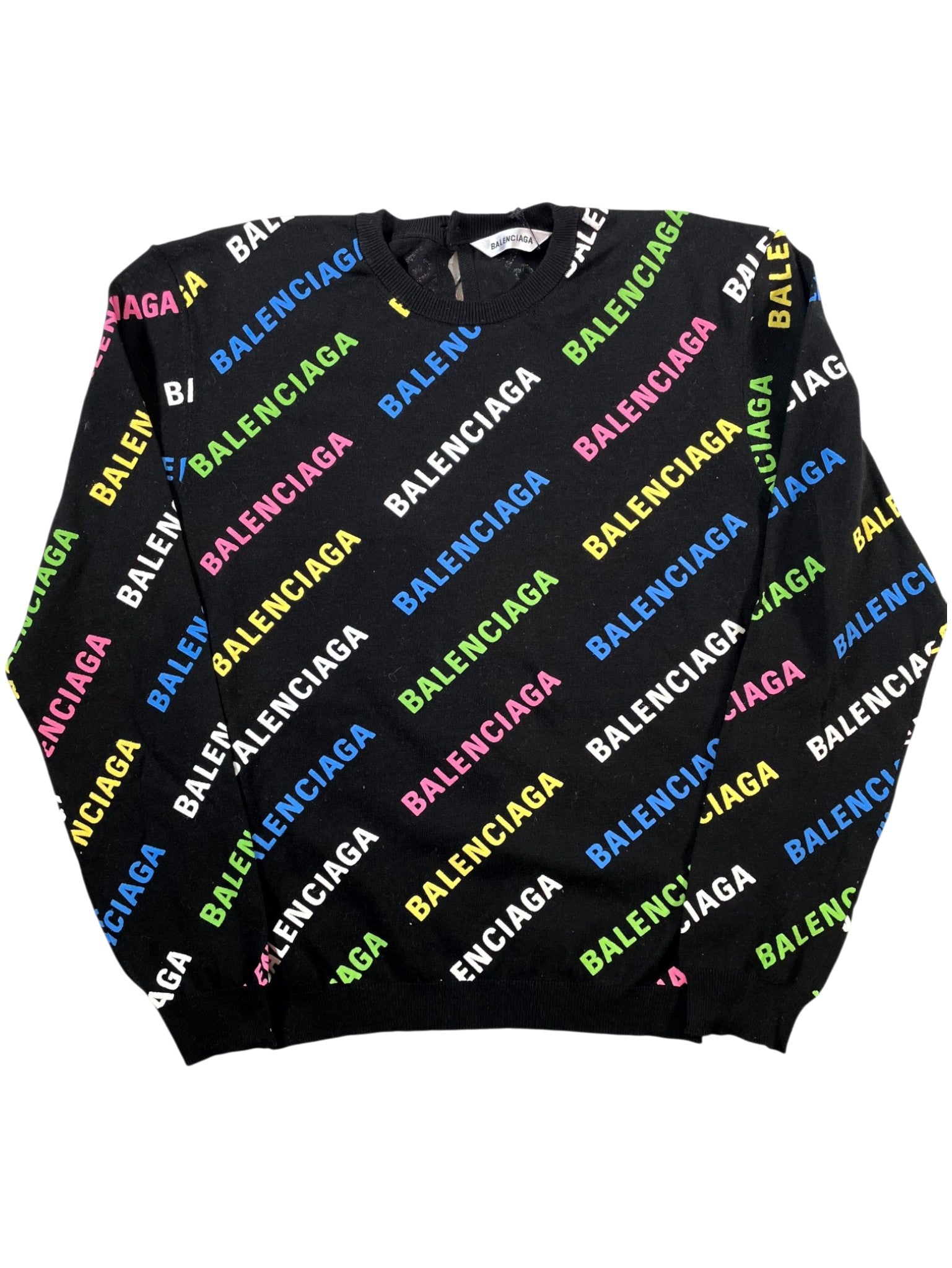 Balenciaga Womens LS Black & Multicolor T Shirt