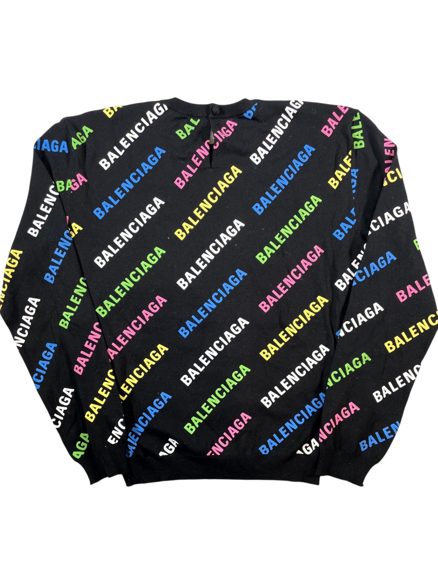 Balenciaga Womens LS Black & Multicolor T Shirt