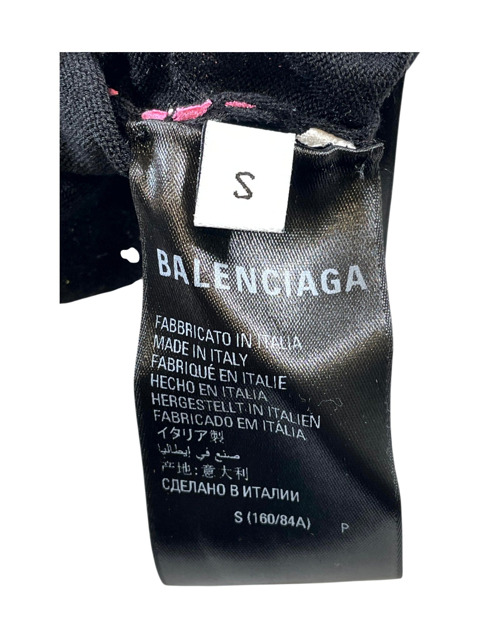 Balenciaga Womens LS Black & Multicolor T Shirt