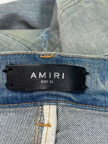 Amiri MX1 Light Wash Orange Crackle Jeans