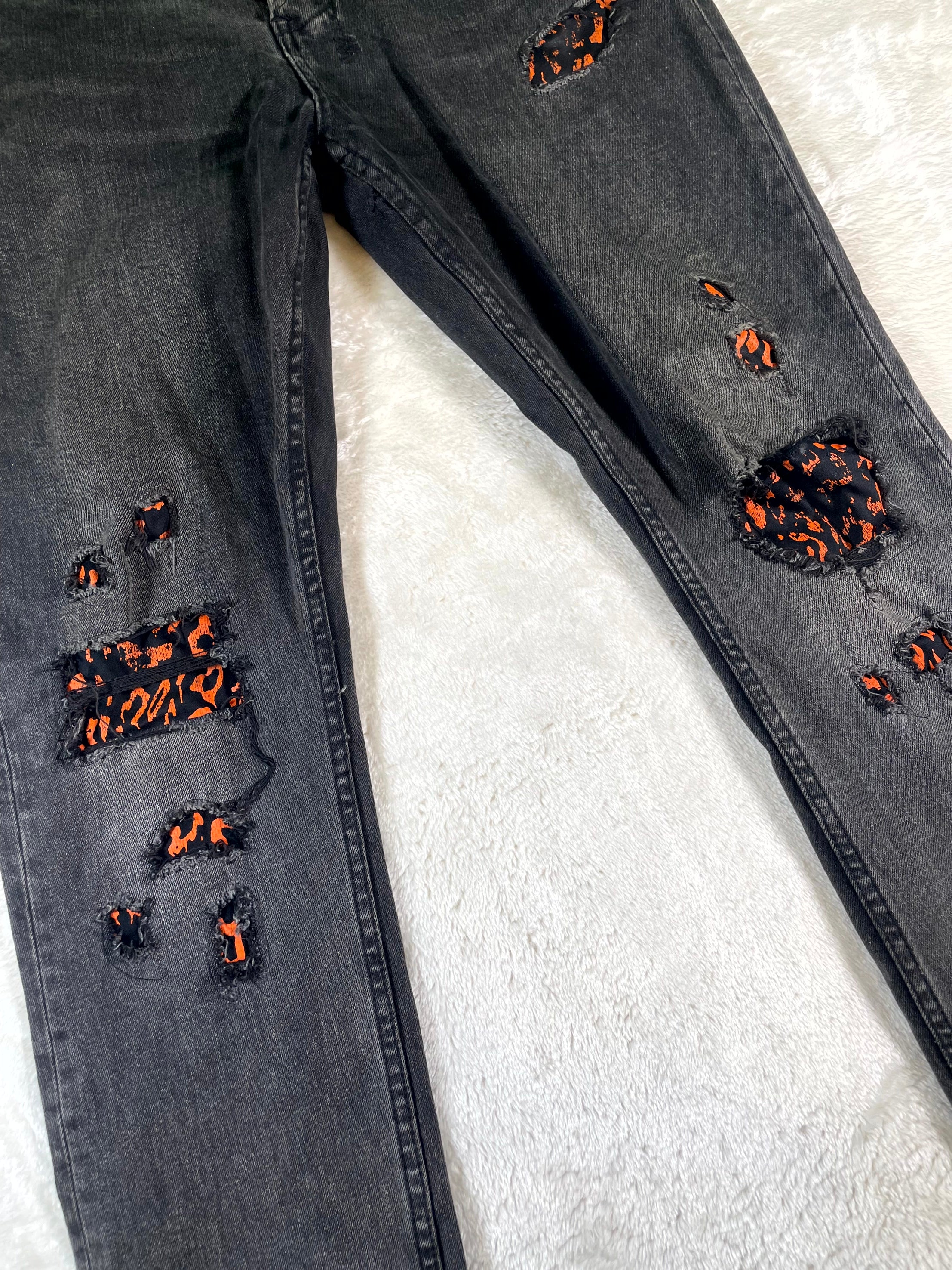 Ksubi Grey & Orange Jeans