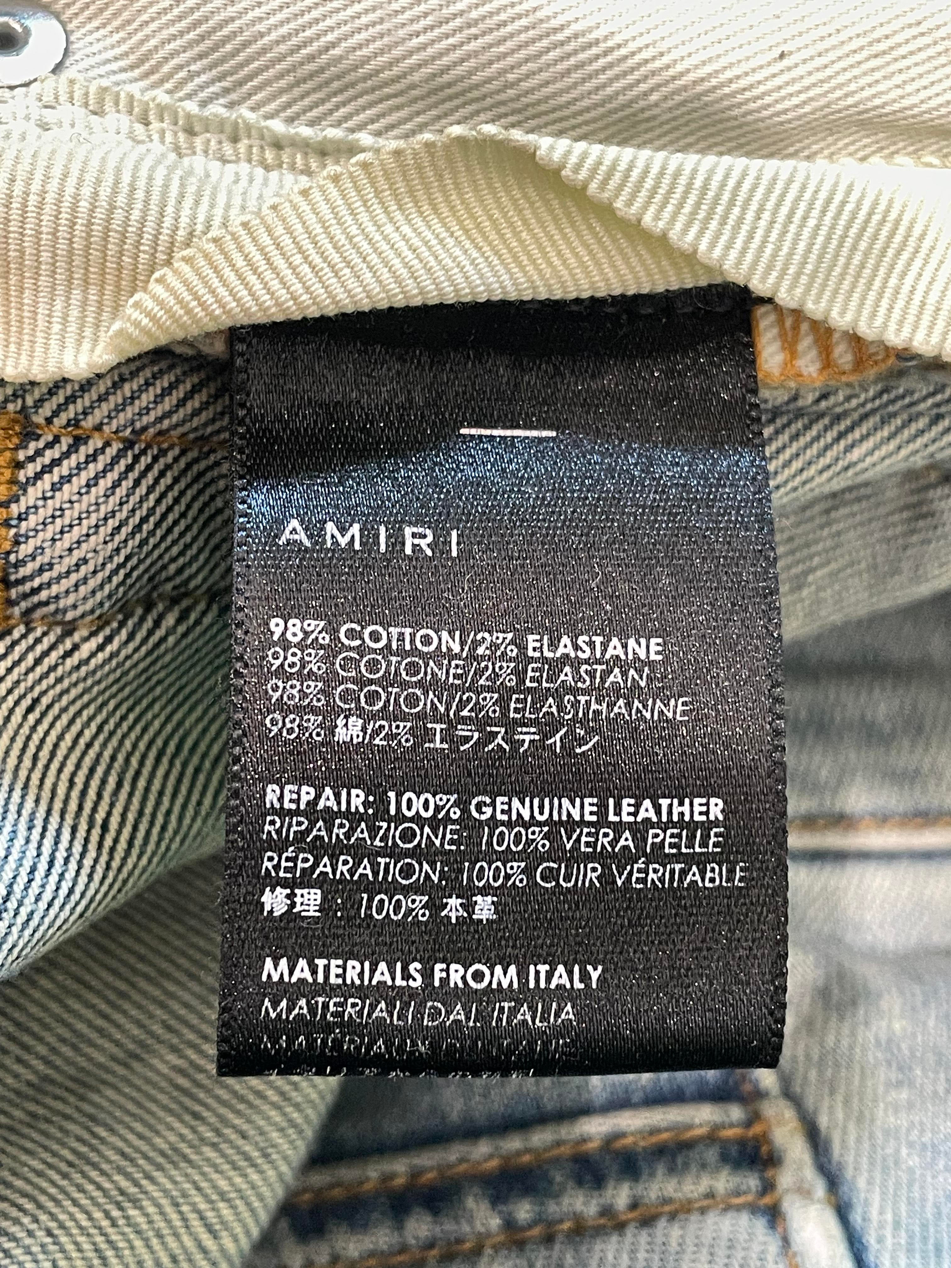 Amiri MX1 Black Patch Dark Wash Blue Jeans