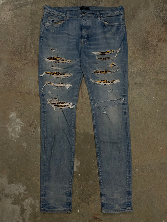 Amiri Jeans Thrasher Leopard Patch 38 Used