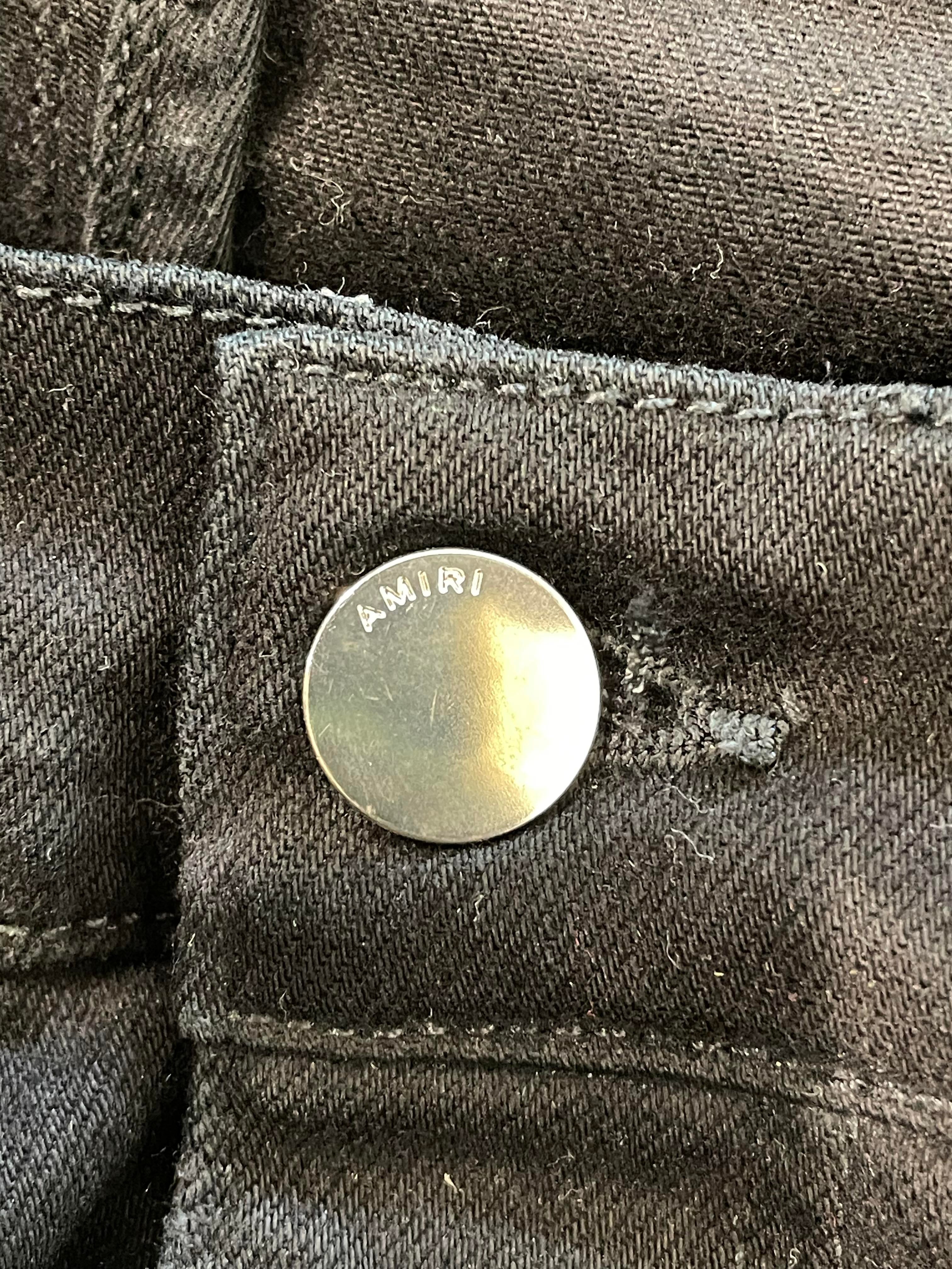 Amiri Thrasher Ripped Plain Black Jeans