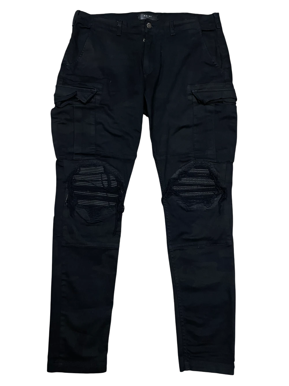 Amiri Camo Patch Black Cargo Pants