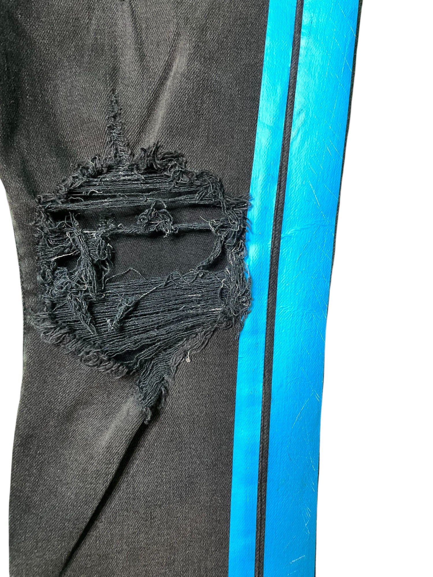 Amiri Blue Stripe Black Jeans