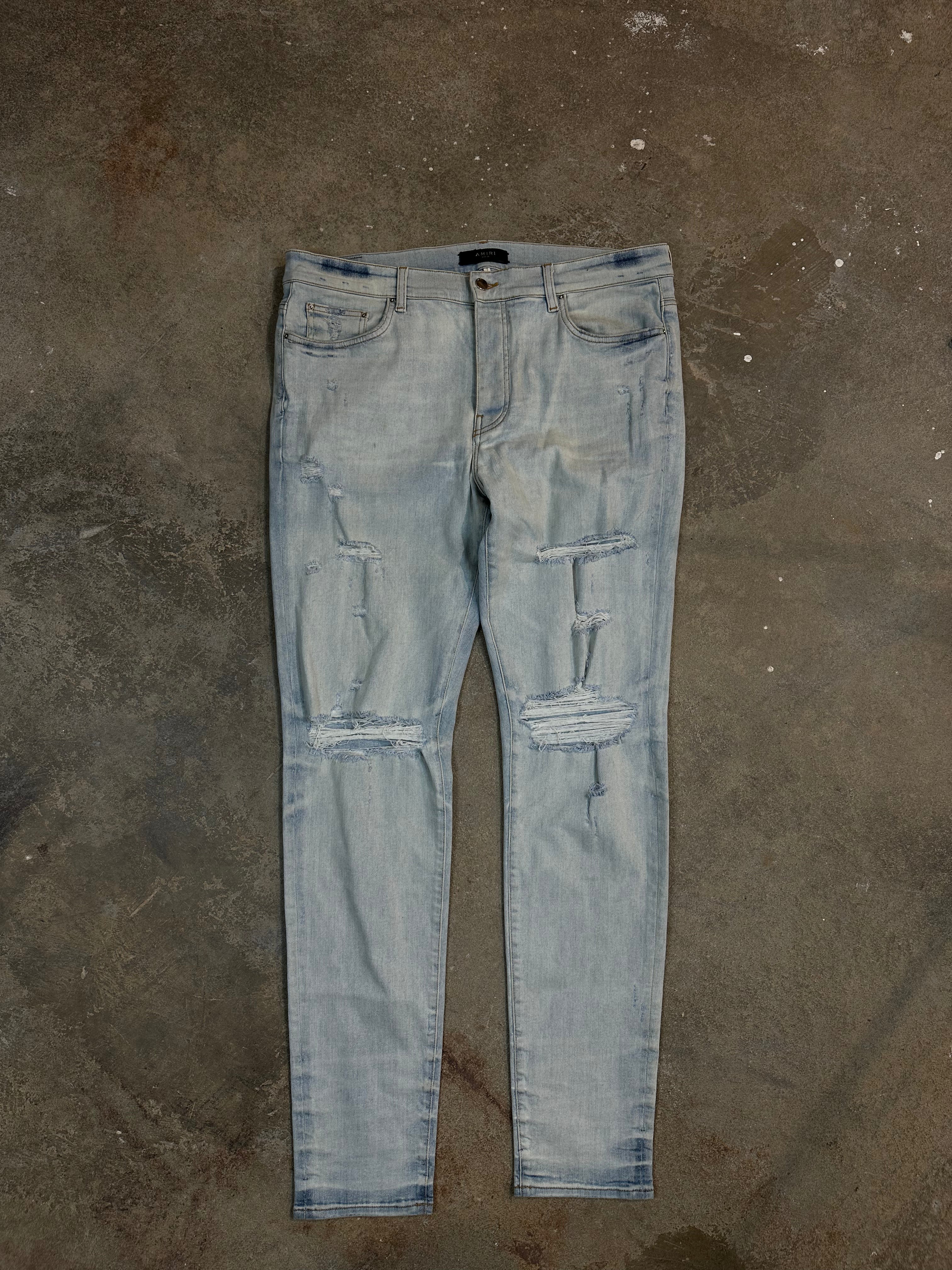 Amiri Plain Thrasher Light Wash Used 38
