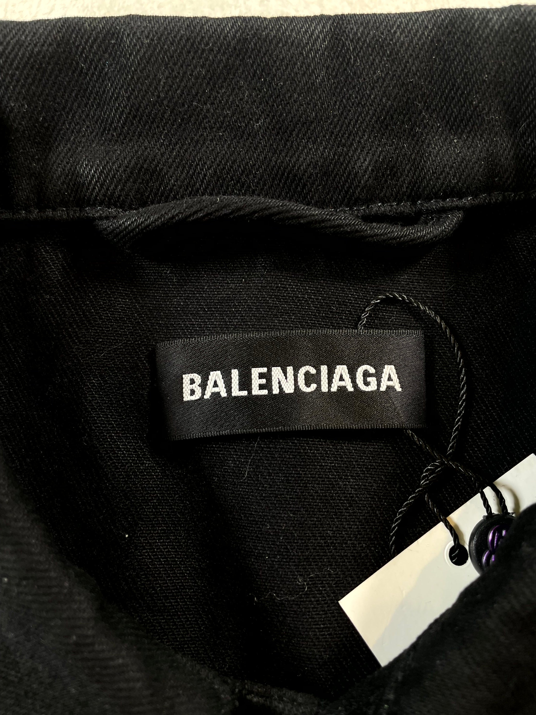 Balenciaga Crew Denim Black Jacker