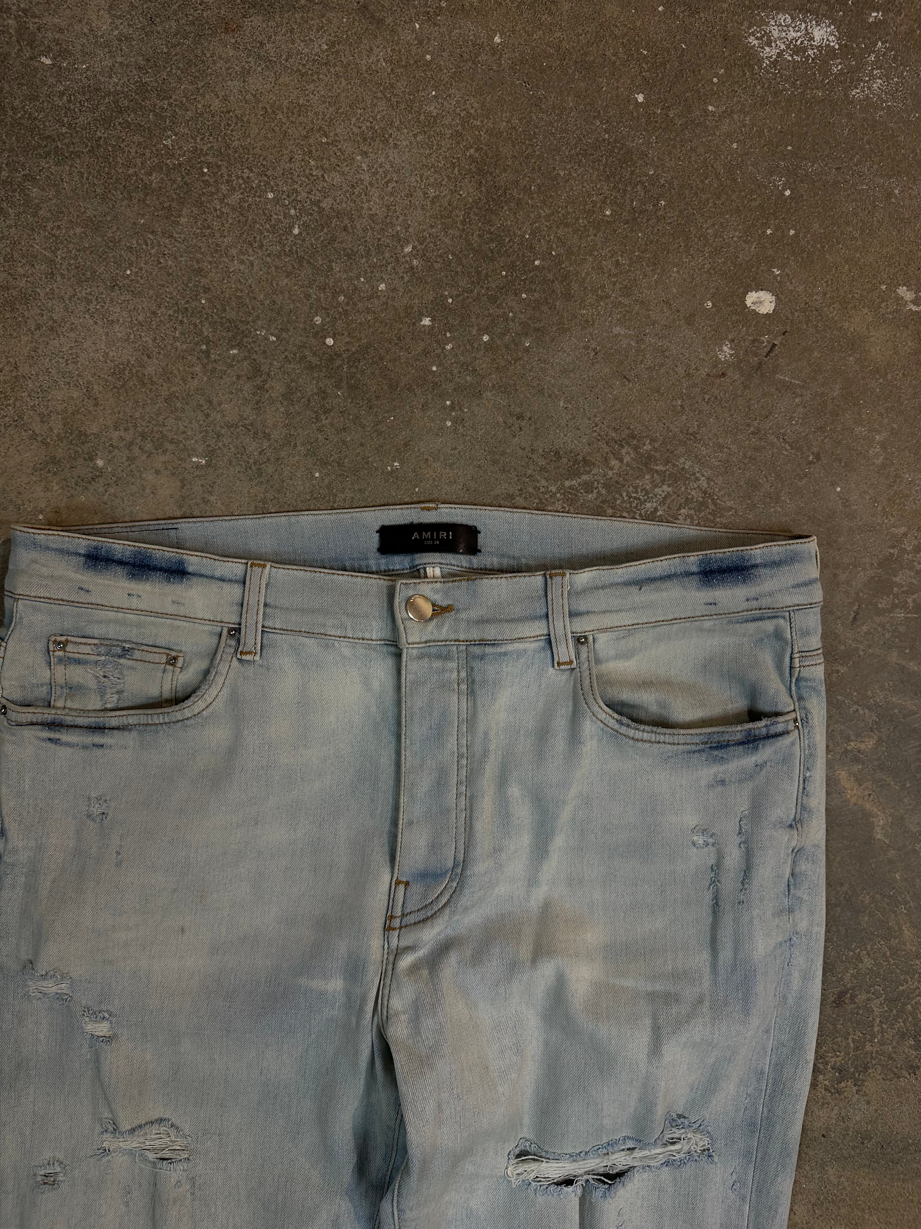 Amiri Plain Thrasher Light Wash Used 38