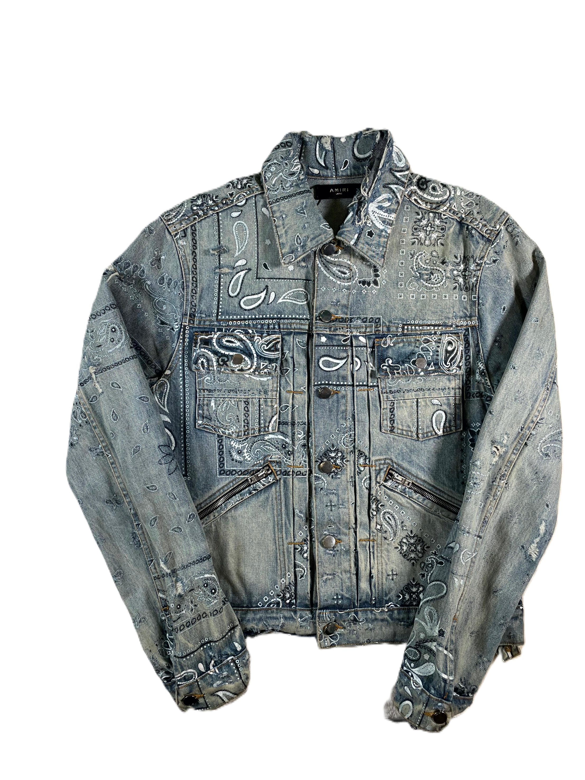 Amiri Denim Paisley Light Wash Jacket