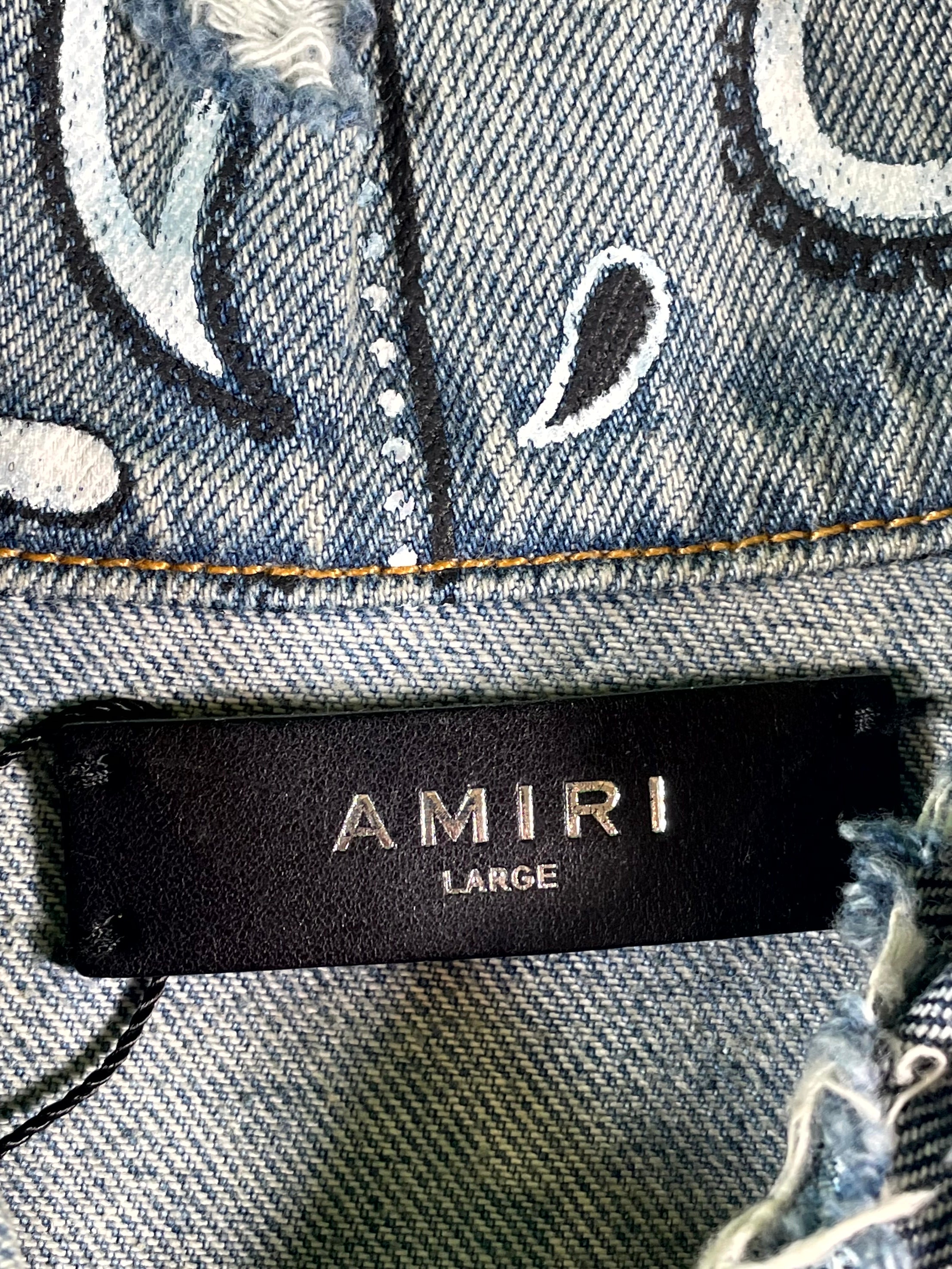 Amiri Denim Paisley Light Wash Jacket