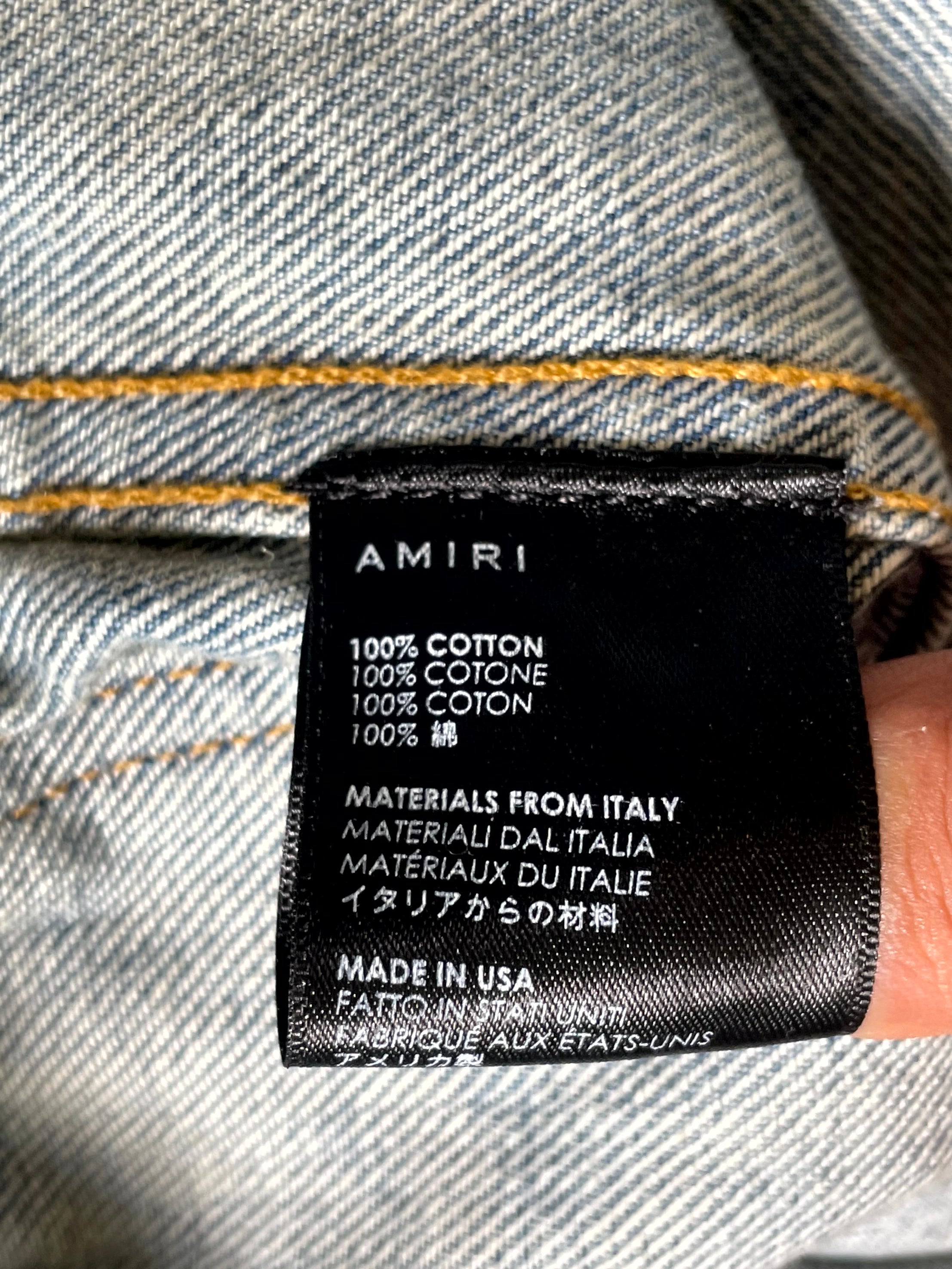 Amiri Denim Paisley Light Wash Jacket
