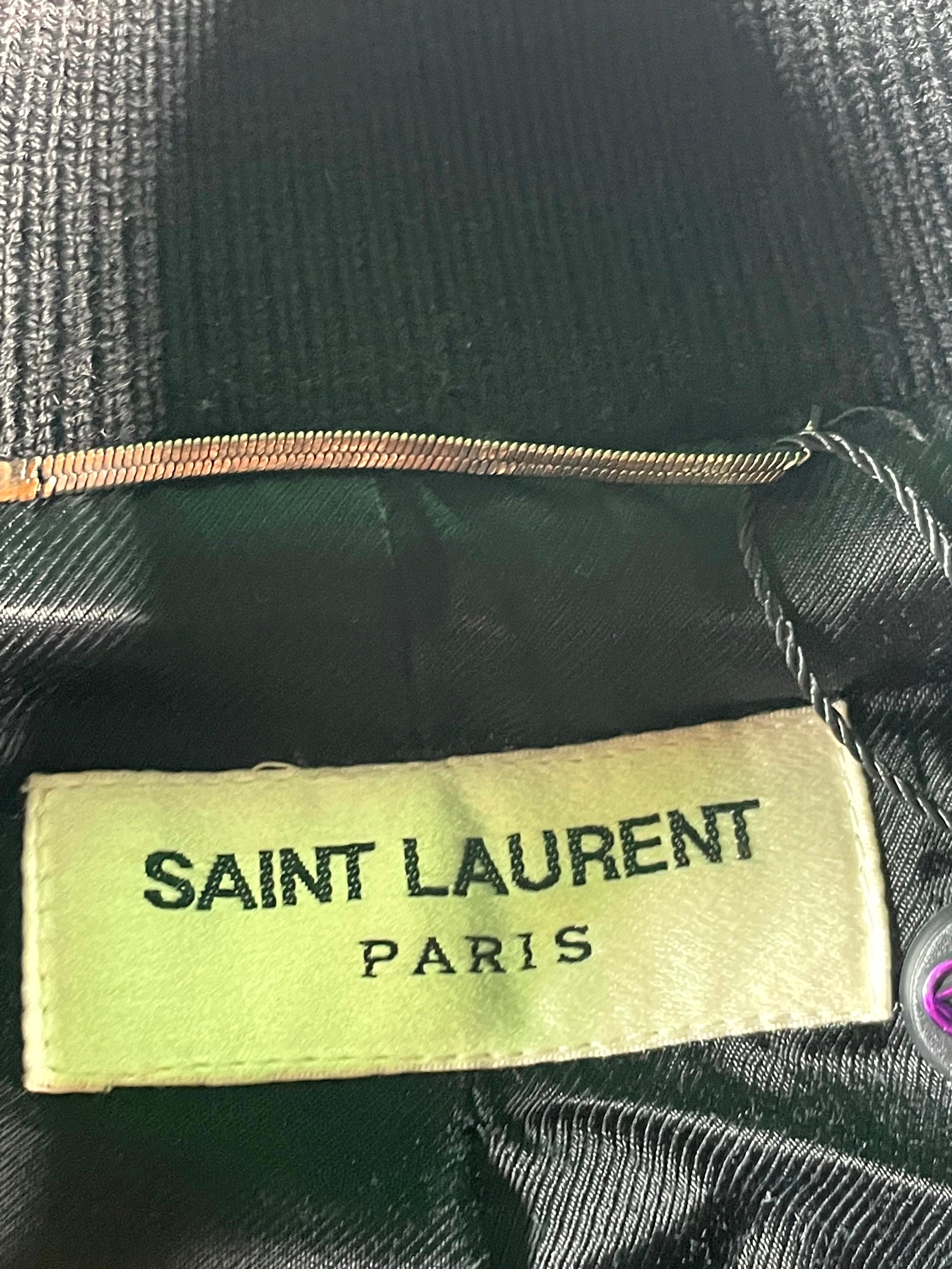 Saint Laurent Teddy Varsity Black Jacket