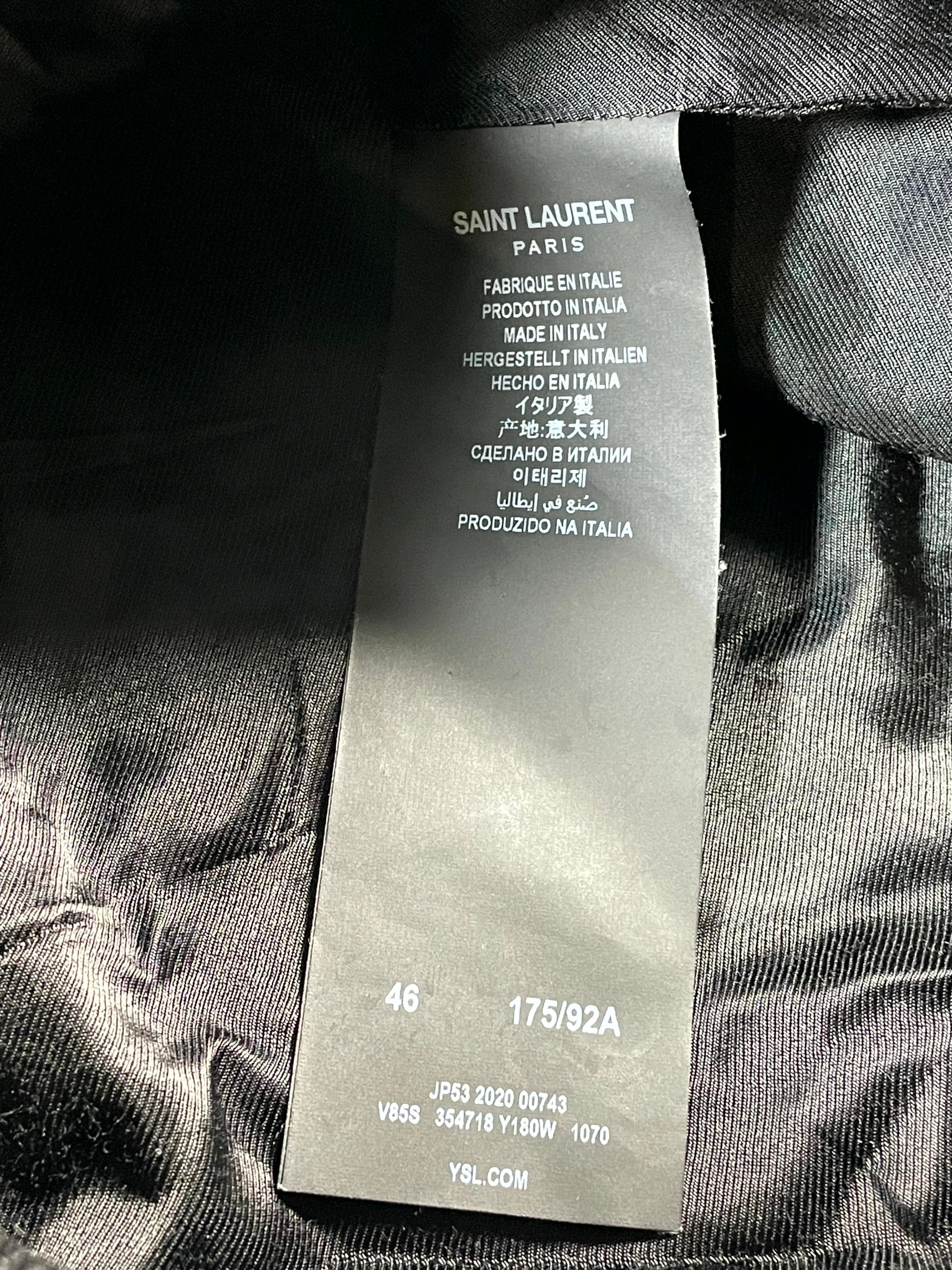 Saint Laurent Teddy Varsity Black Jacket