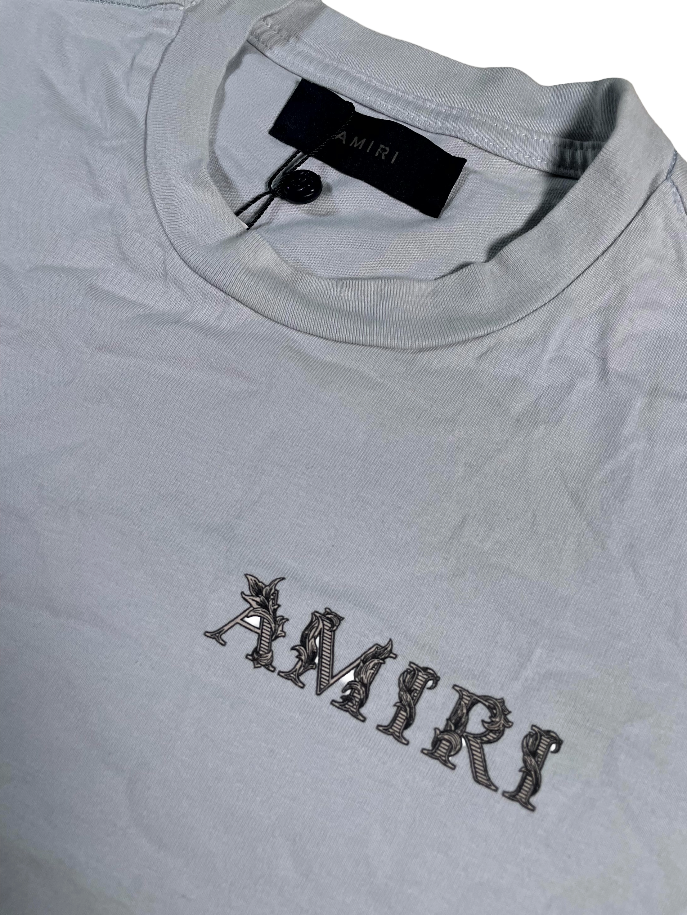 Amiri Vine Logo Baby Blue Tee