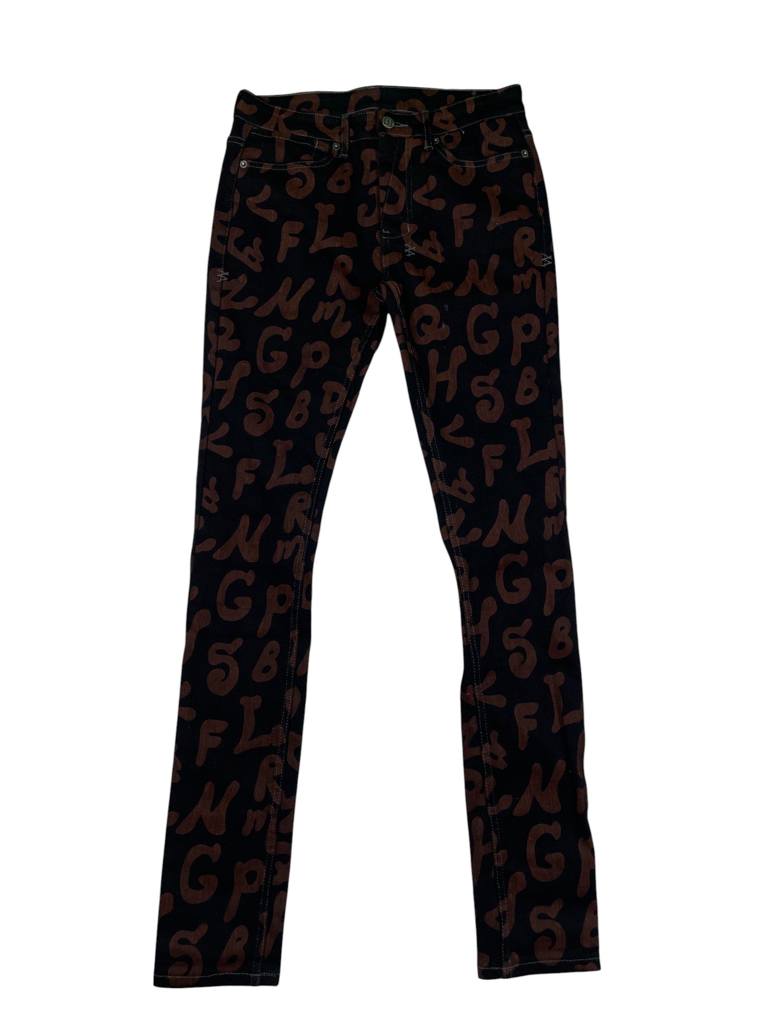 Ksubi Brown Writing Black Jeans