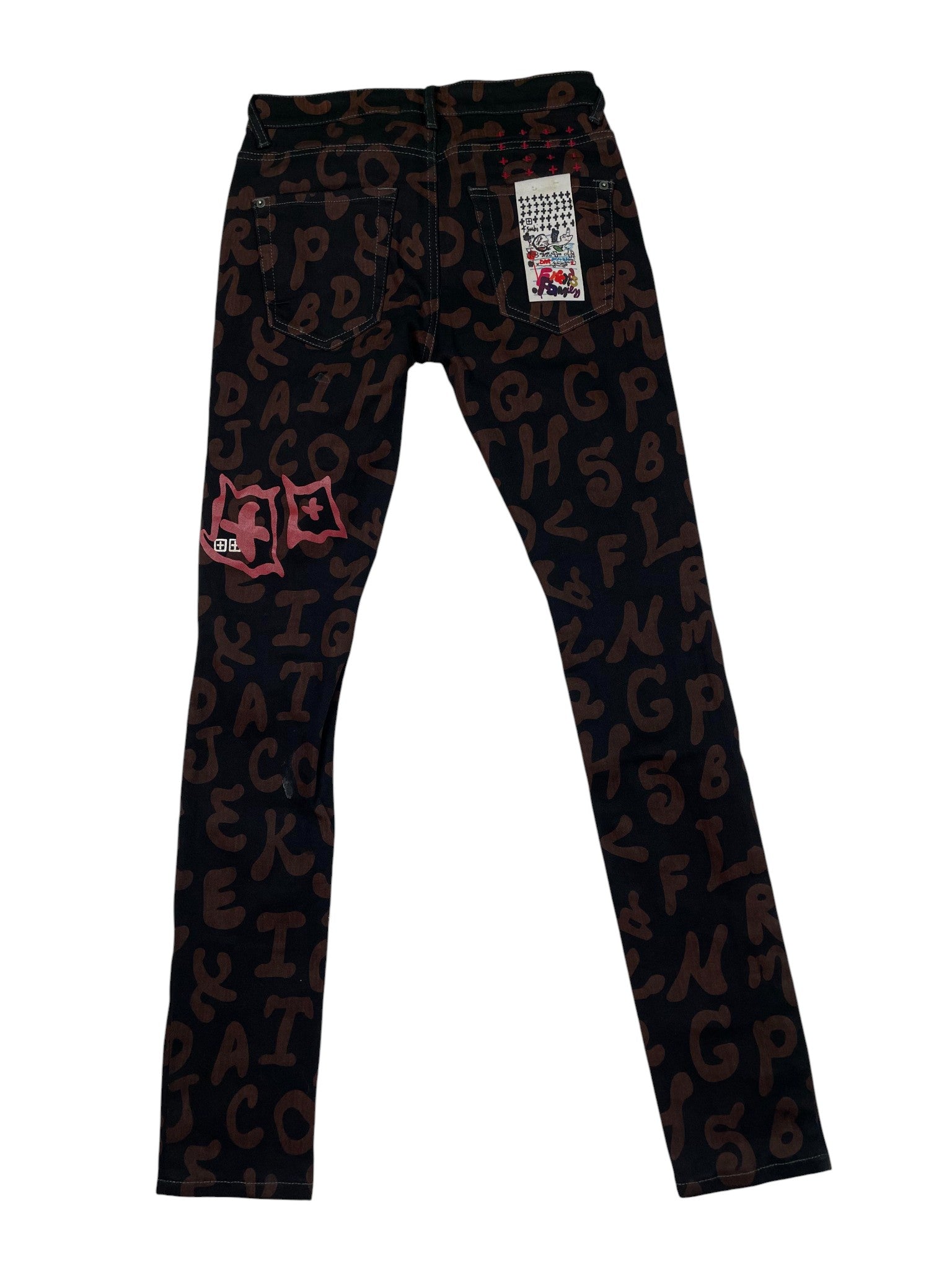 Ksubi Brown Writing Black Jeans