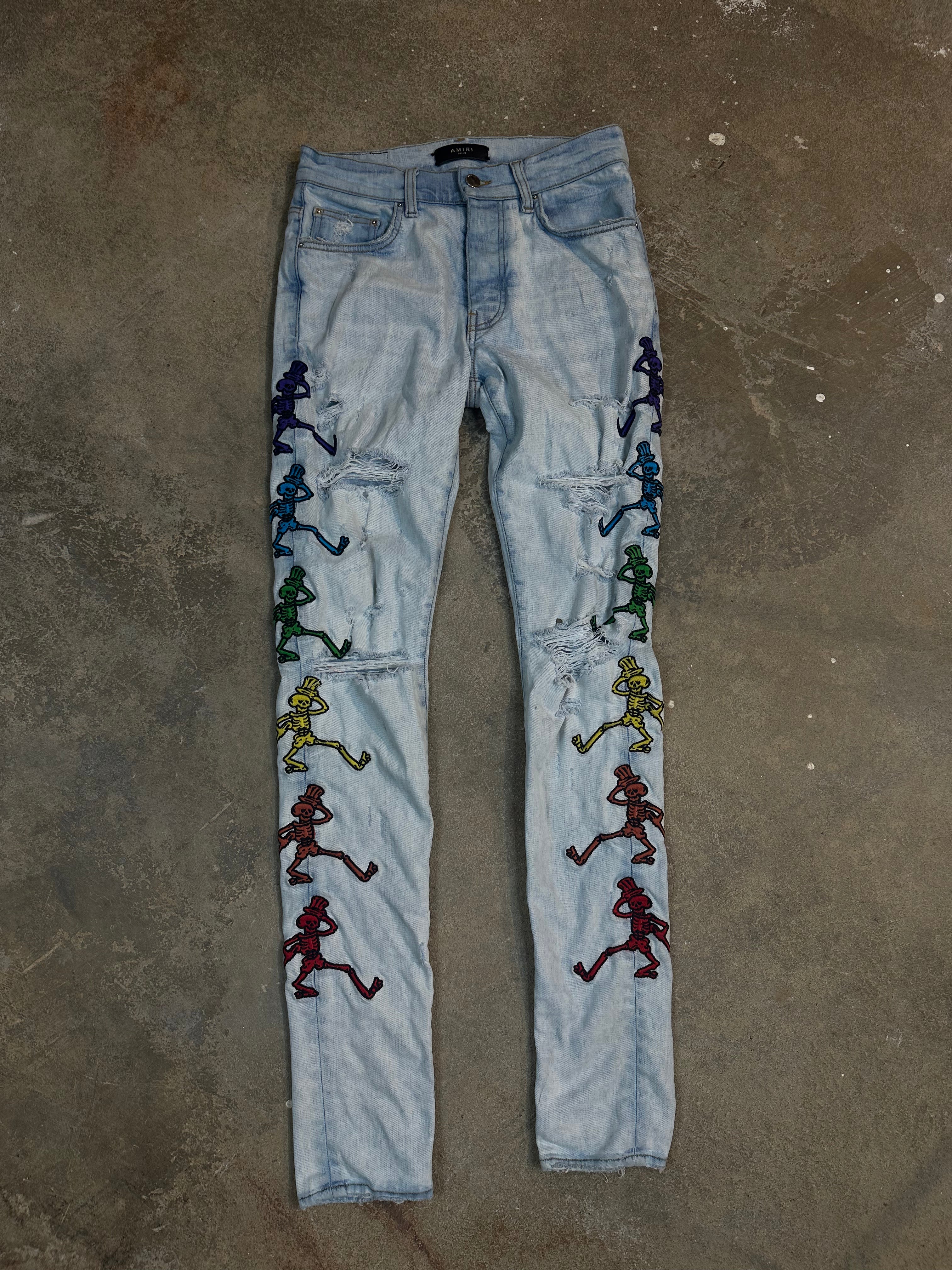 Amiri Grateful Dead Jeans Light Wash Used 29