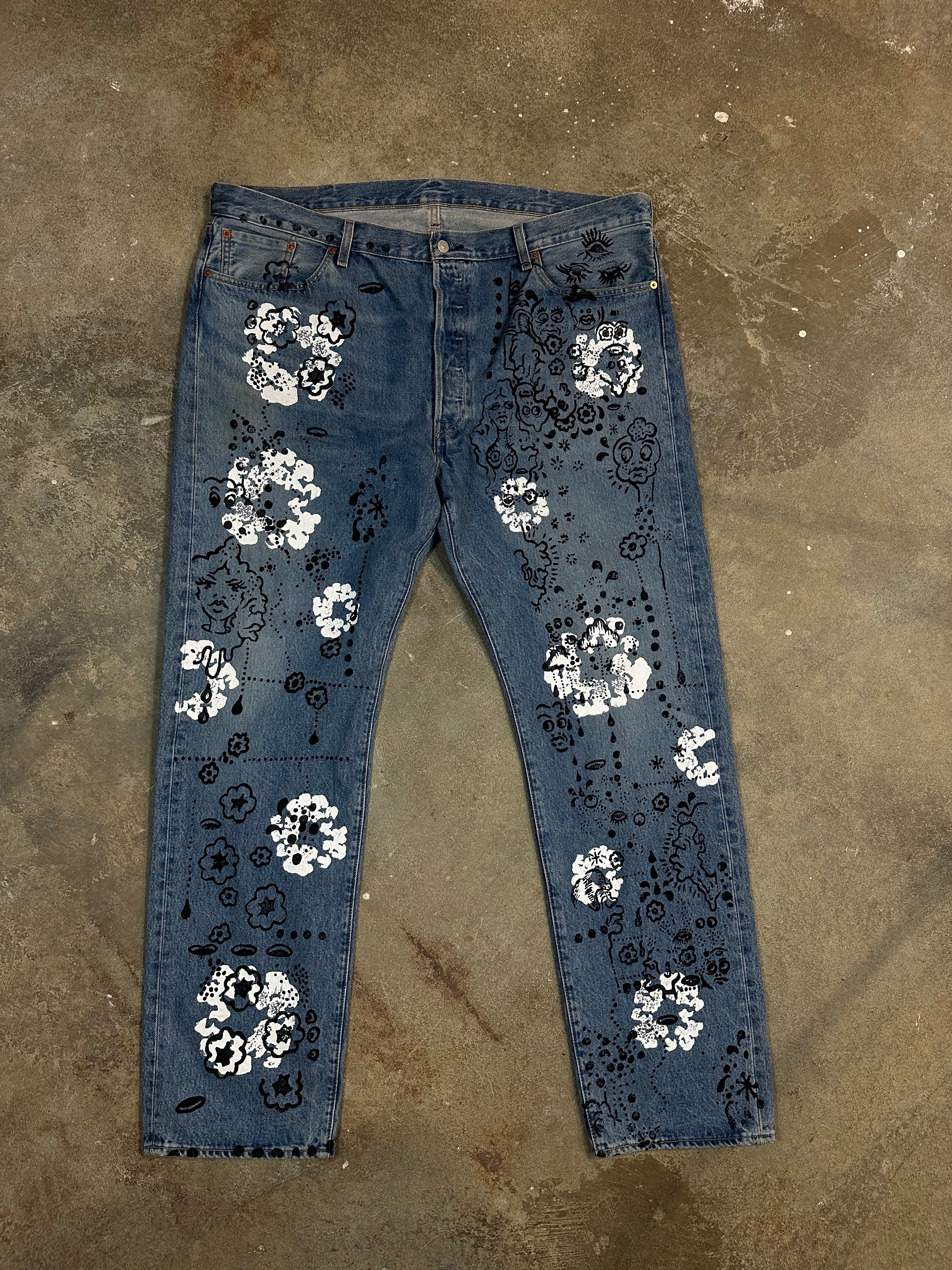 Denim Tears Irak Jeans Light Wash Used 42
