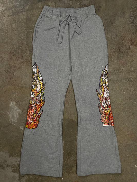 WDW Flames Sweats Grey Used 36 (XL)