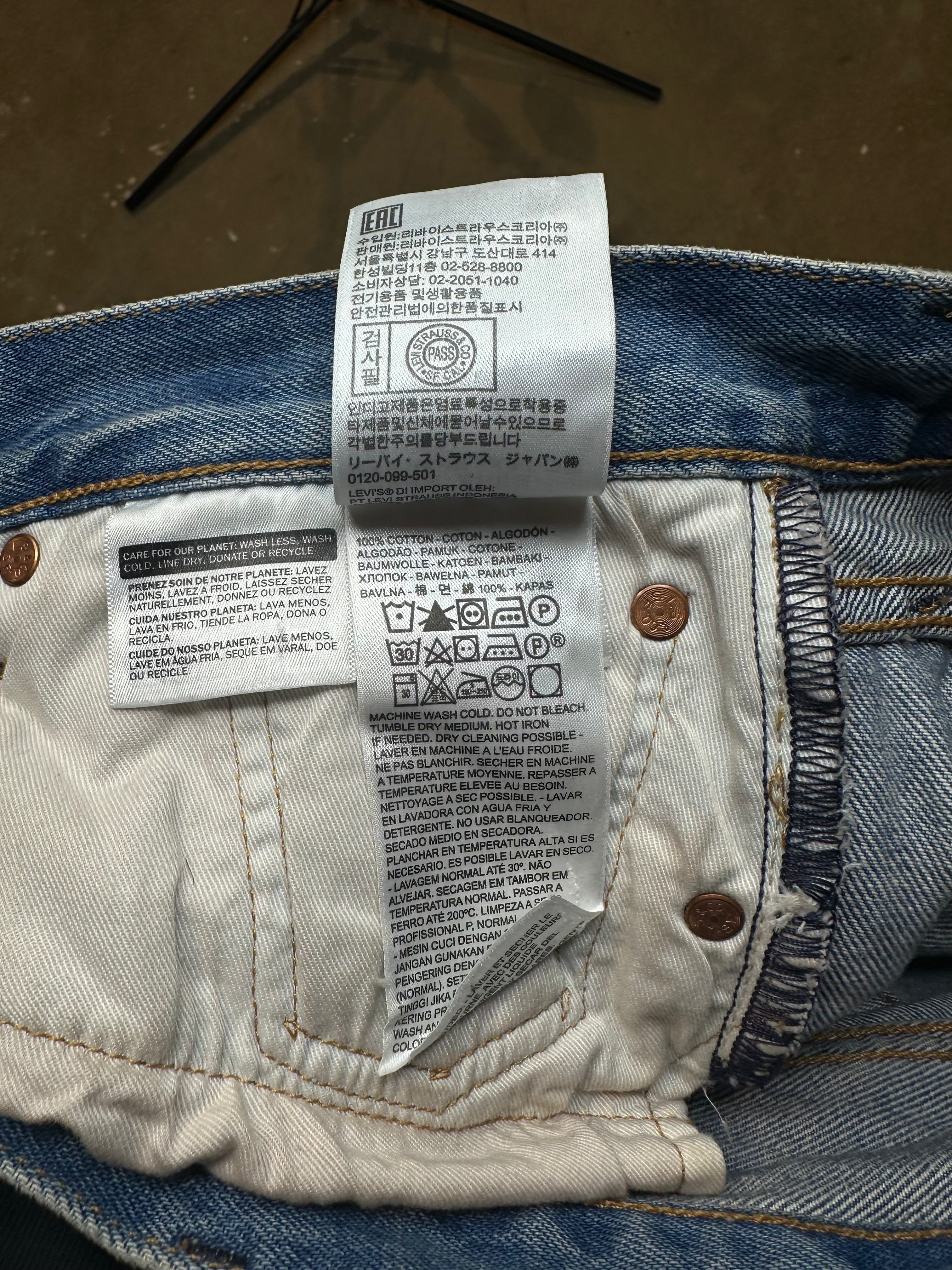 Denim Tears BSTROY Jeans Light Wash Pink Blue Used 29