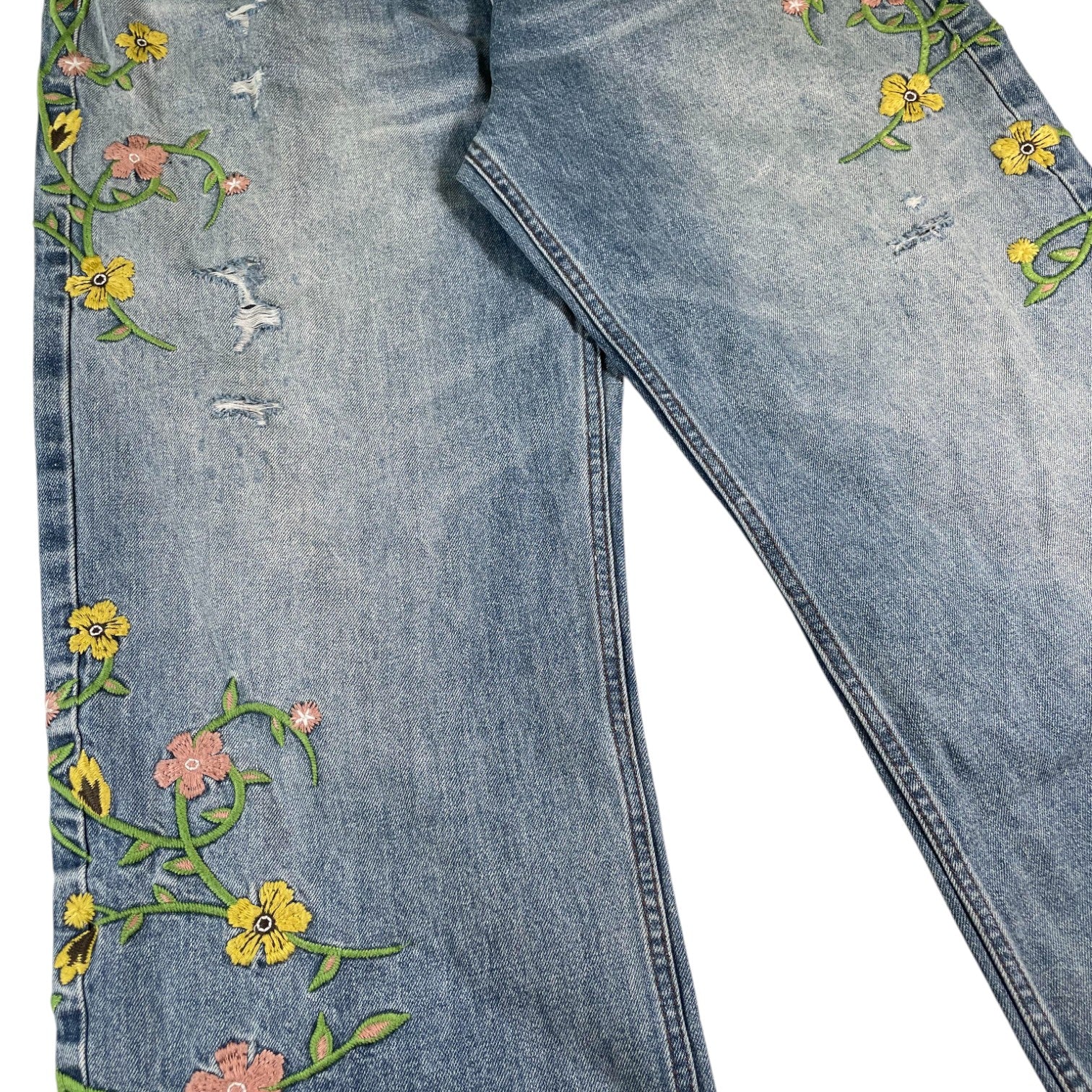 Birth Of A Royal Child 'Majestic Floral' Distressed Jeans