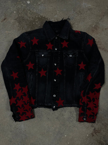 Amiri Black Red Chemist Jean Jacket Used Xlarge