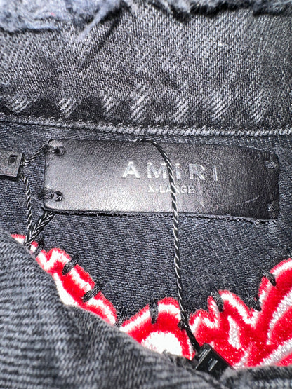 Amiri Black Red Chemist Jean Jacket Used Xlarge