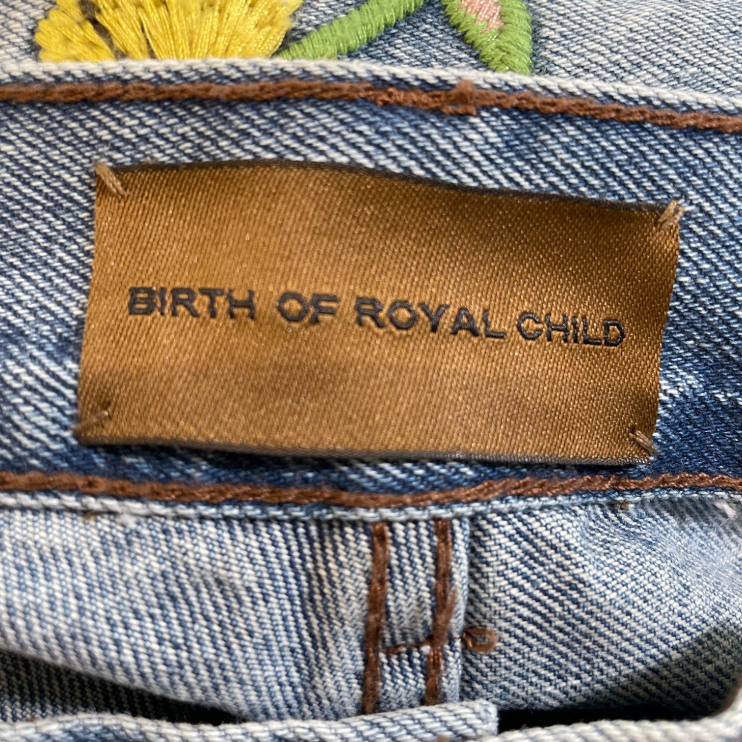 Birth Of A Royal Child 'Majestic Floral' Distressed Jeans
