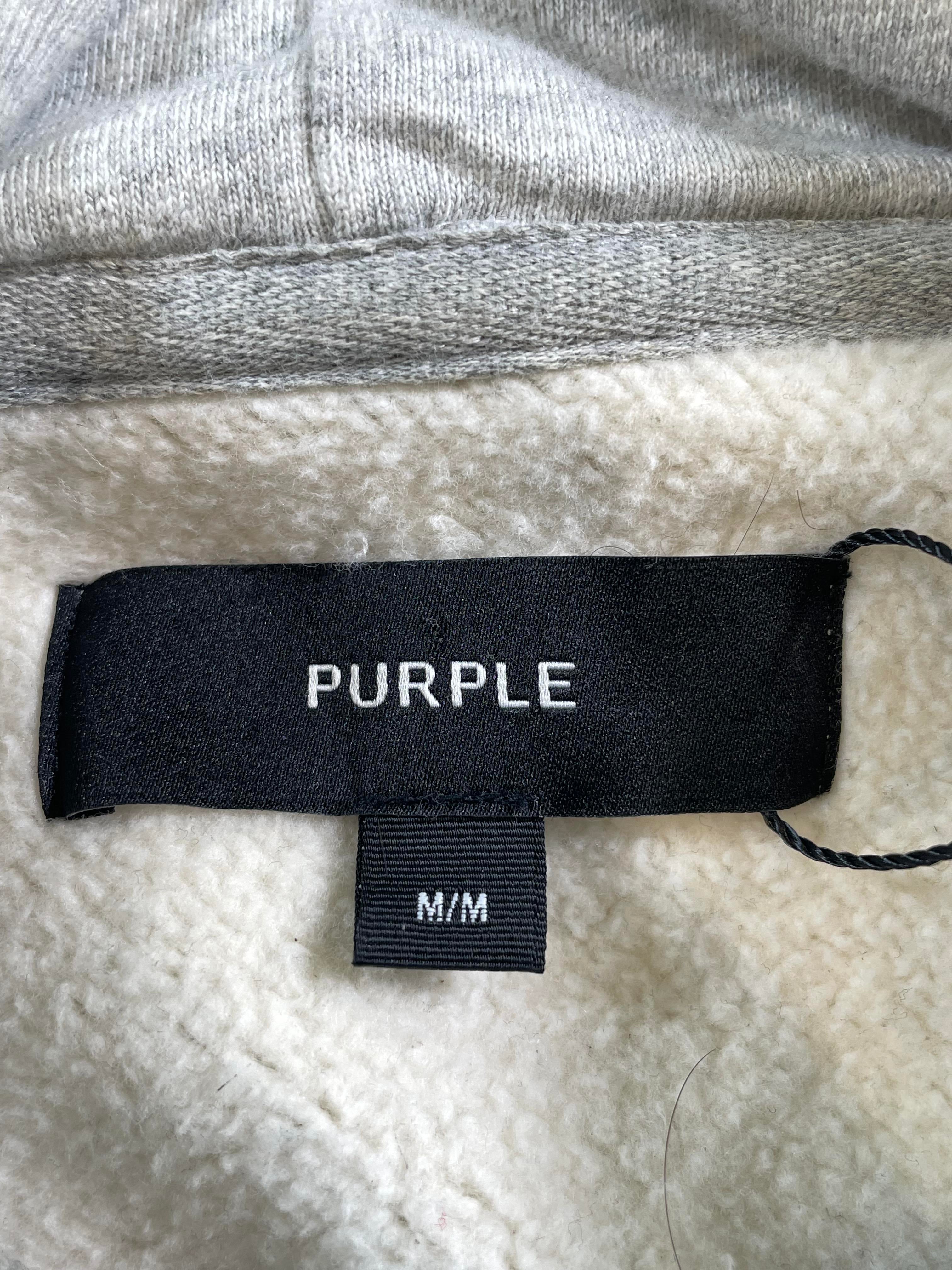 Purple Brand Embroidered Splatter Crystal Chest Logo Hoodie