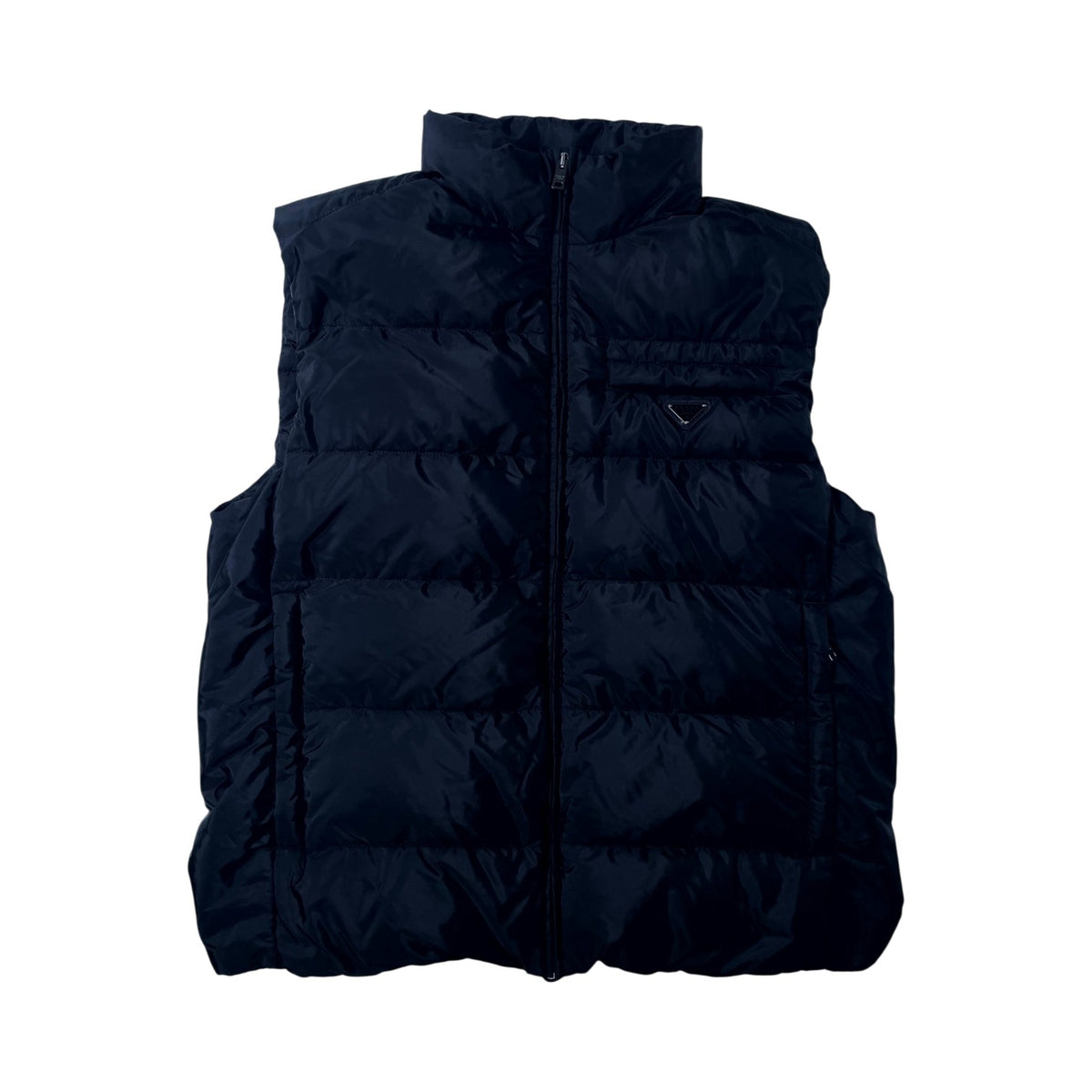 Prada Re-Nylon Plaque Black Puffer Vest