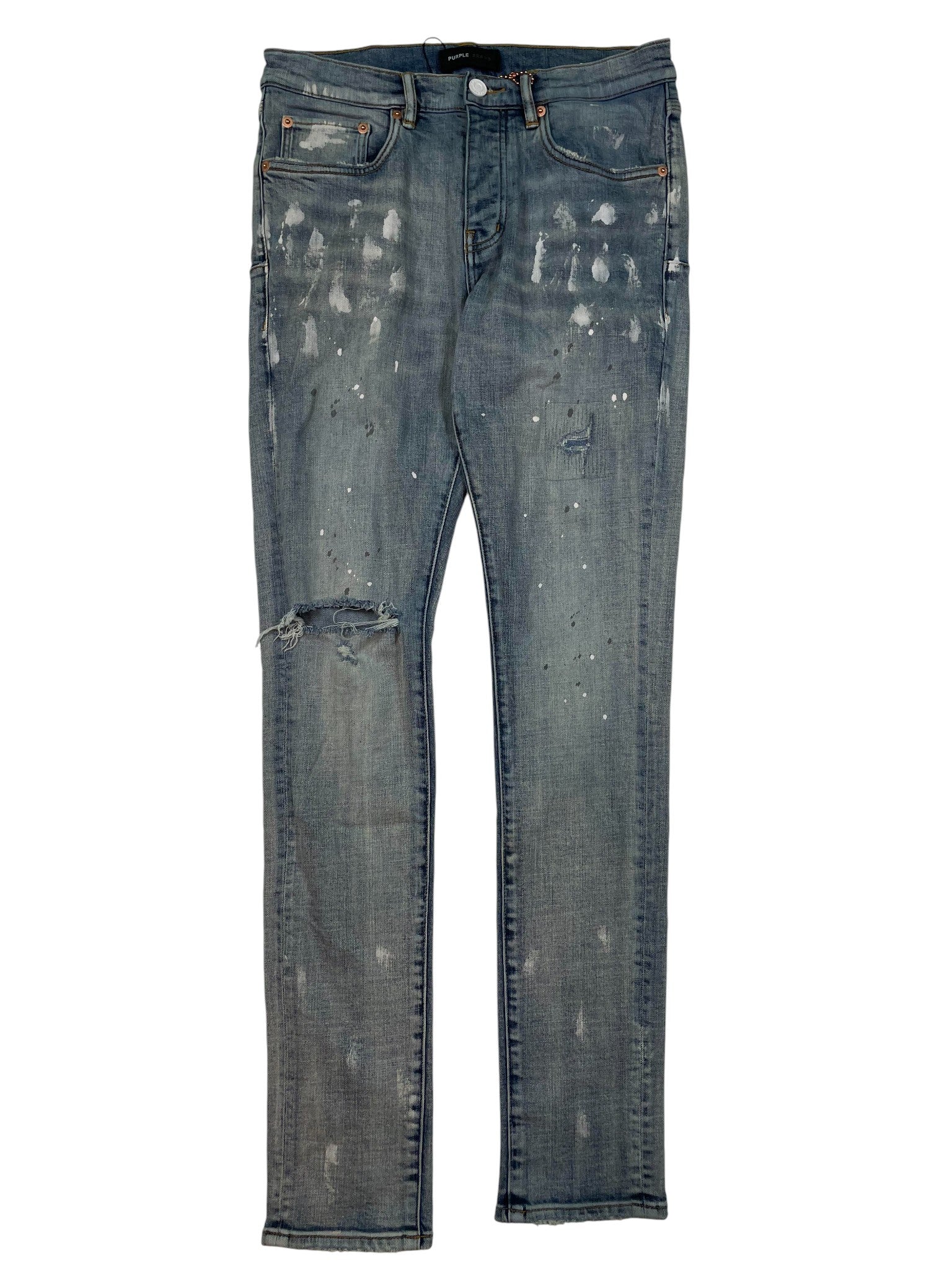 Purple Brand Light Wash Splatter Jeans