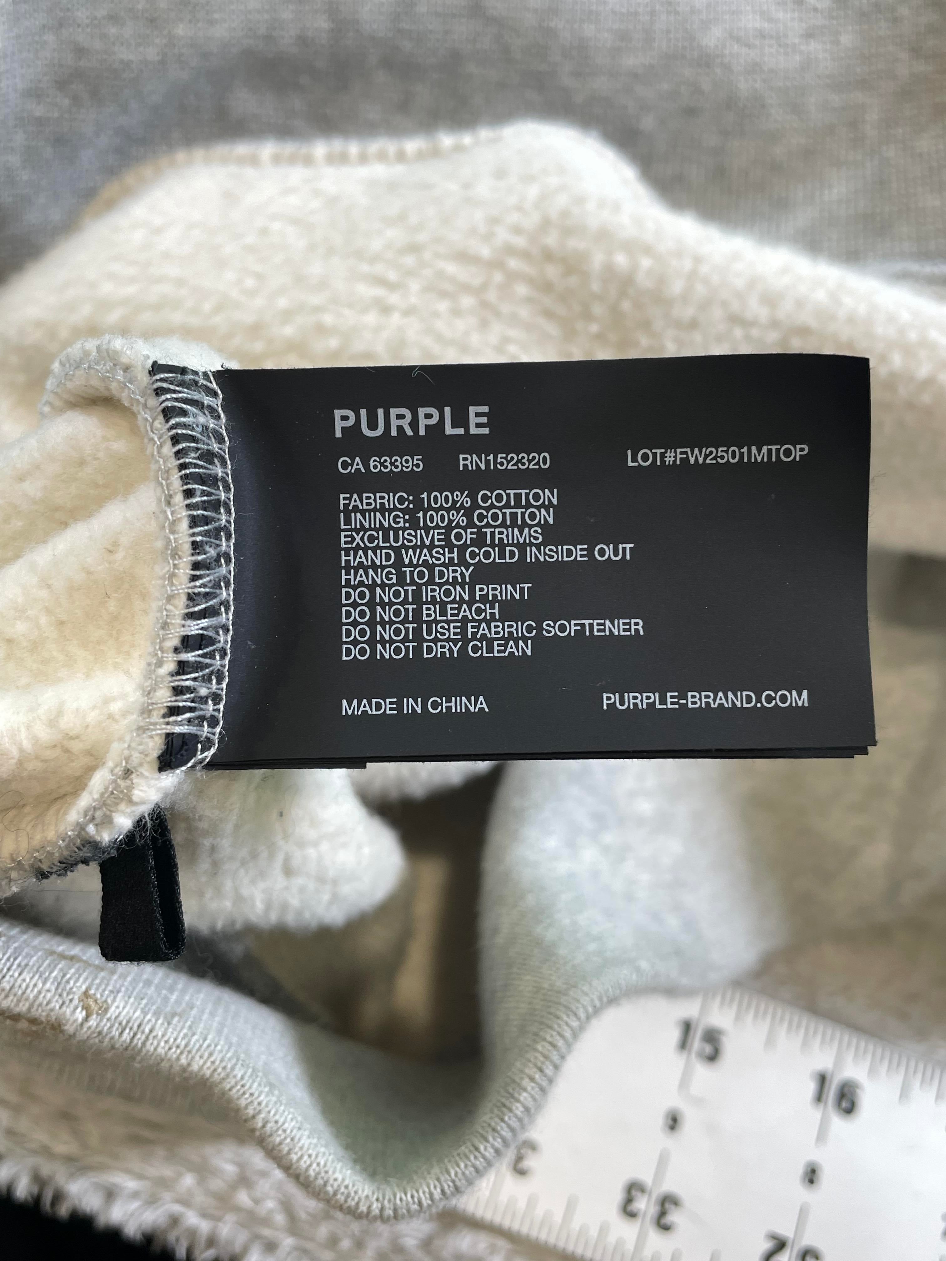 Purple Brand Embroidered Splatter Crystal Chest Logo Hoodie