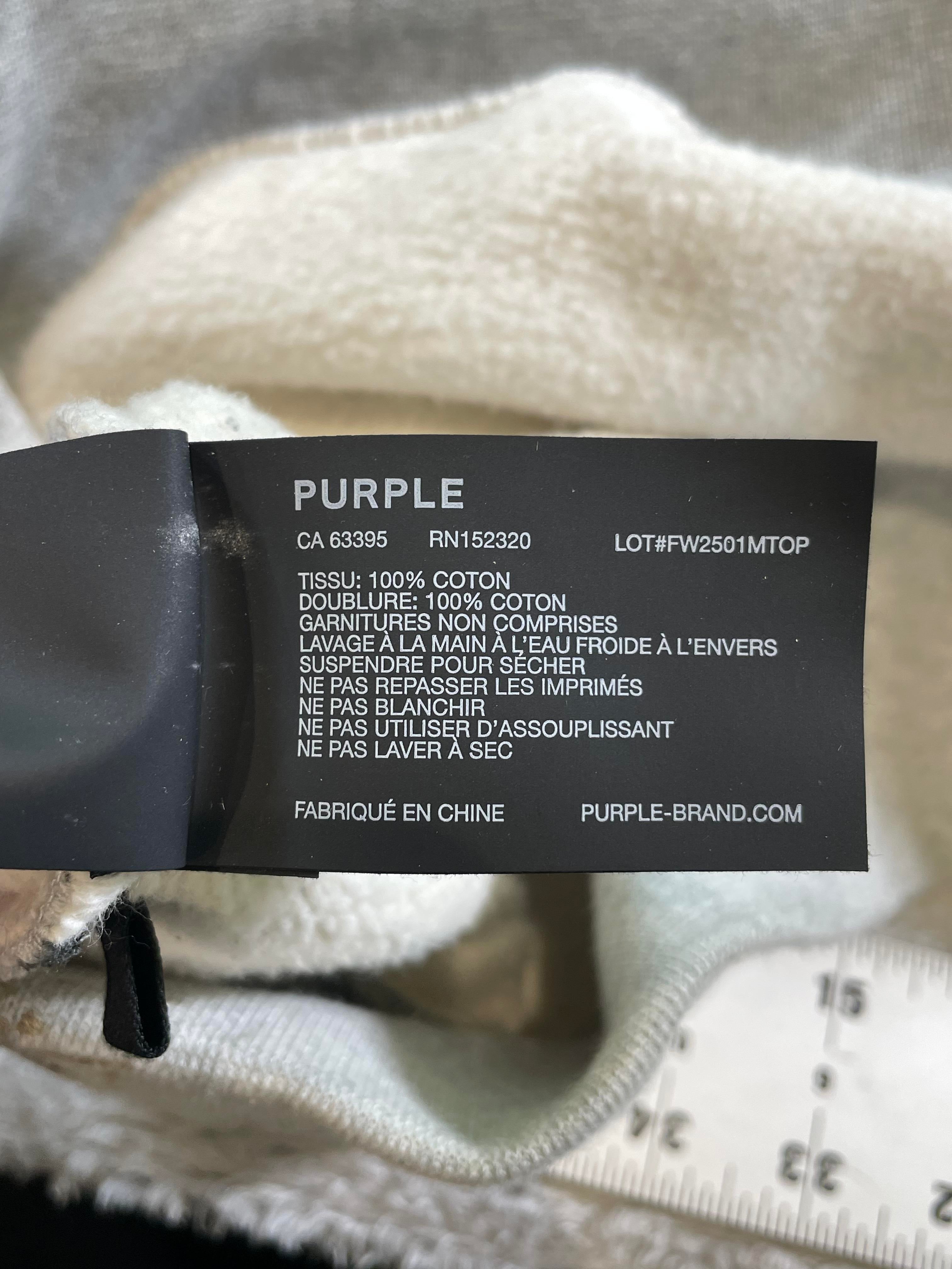 Purple Brand Embroidered Splatter Crystal Chest Logo Hoodie