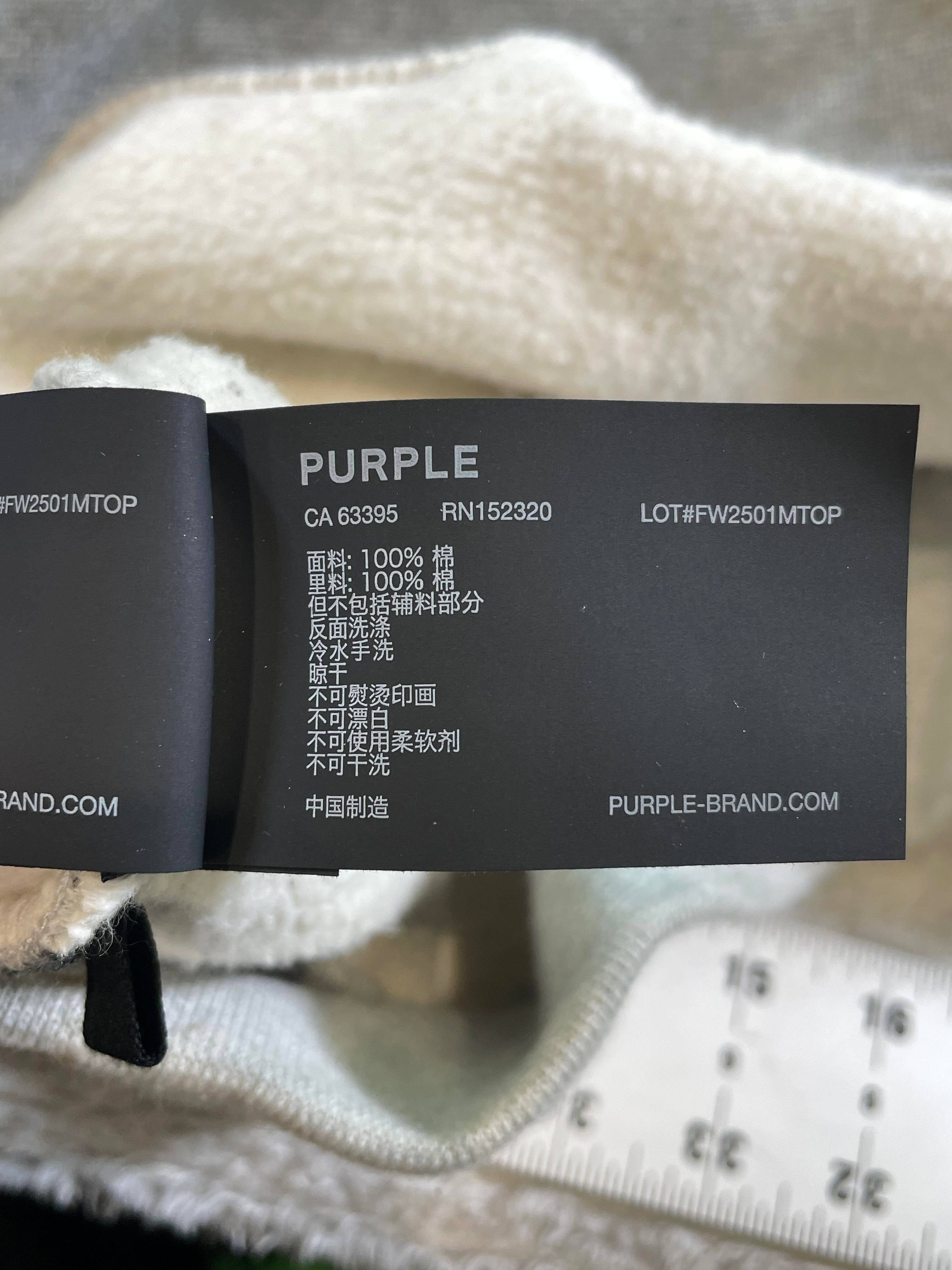 Purple Brand Embroidered Splatter Crystal Chest Logo Hoodie