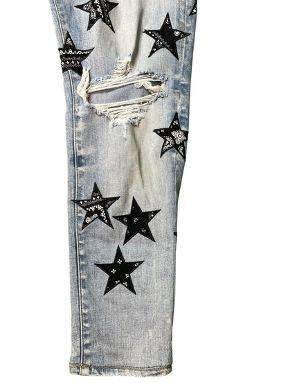 Amiri Black Star Light Wash Jeans